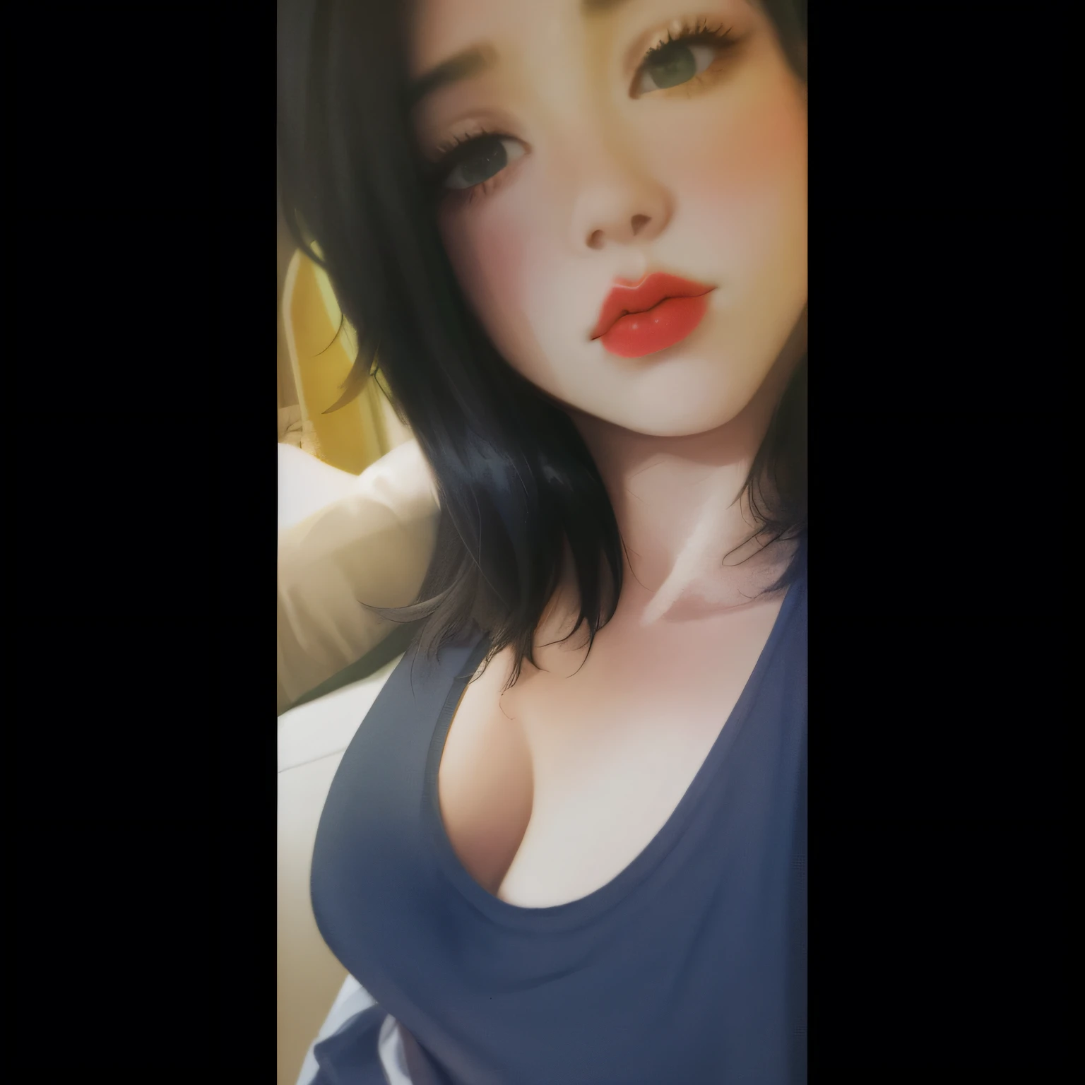 there is a woman with a black top and a red lipstick, 2 2 years old, 2 7 years old, 2 3 years old, 21 year old, 2 8 years old, 2 9 years old, 18 years old, 2 4 years old, 1 8 yo, ayahausca, Hermosa mujer mexicana, 30 years old woman