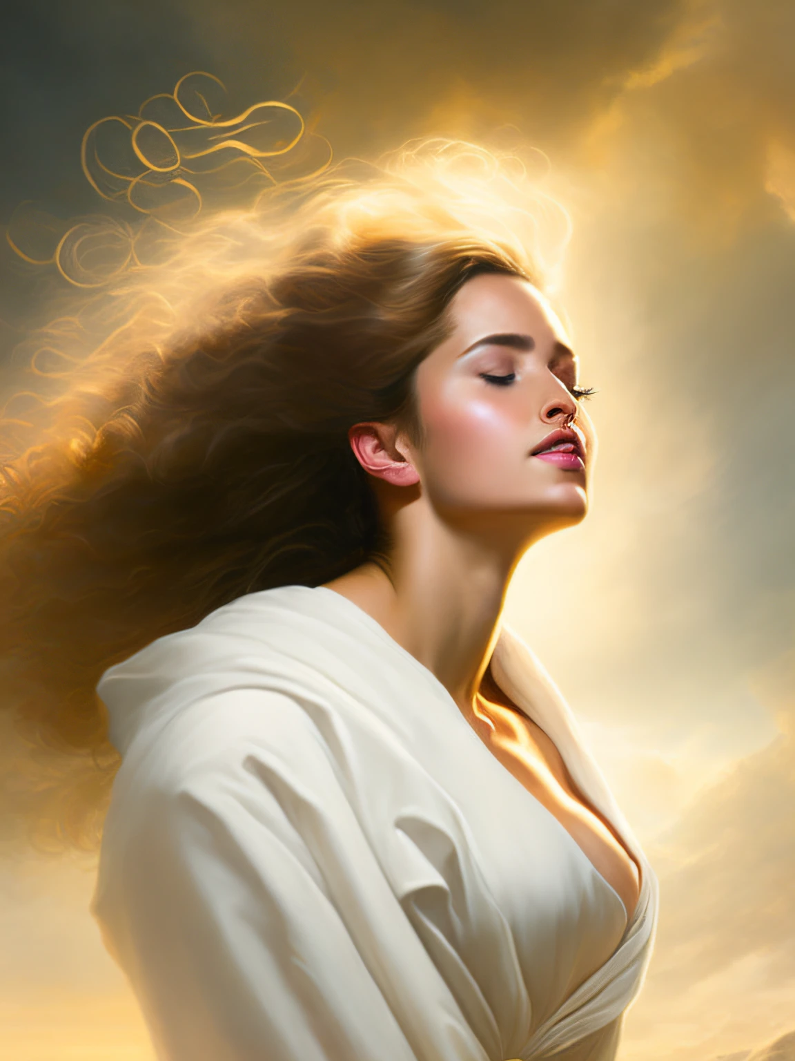Woman symbolizing the overcoming of anguish
