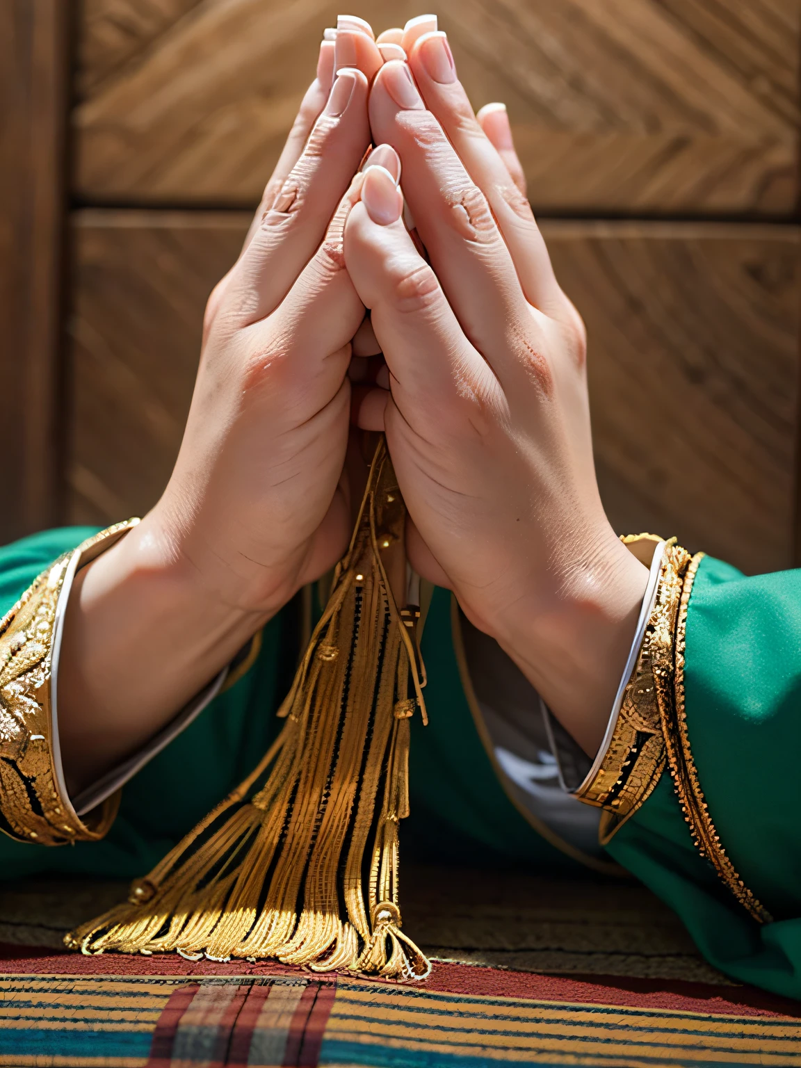 A photo of hands folded in prayer, conveying a feeling of peace and trust.