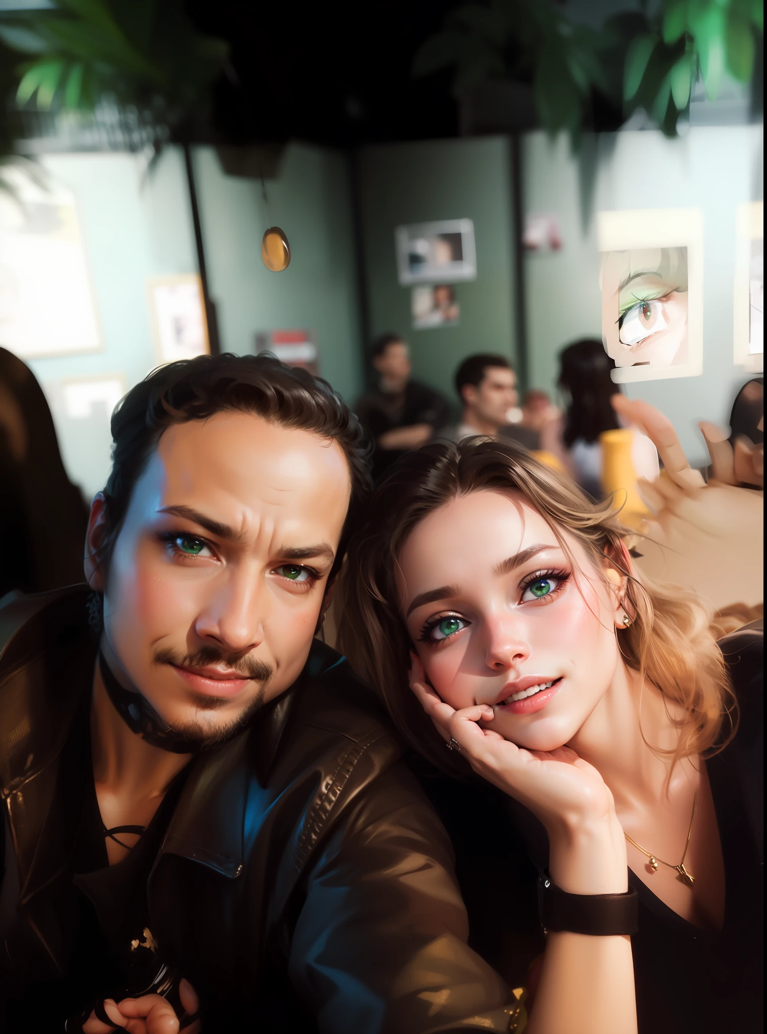 Mulher linda, modelo, olhos verdes e sorriso largo, realista, 8k