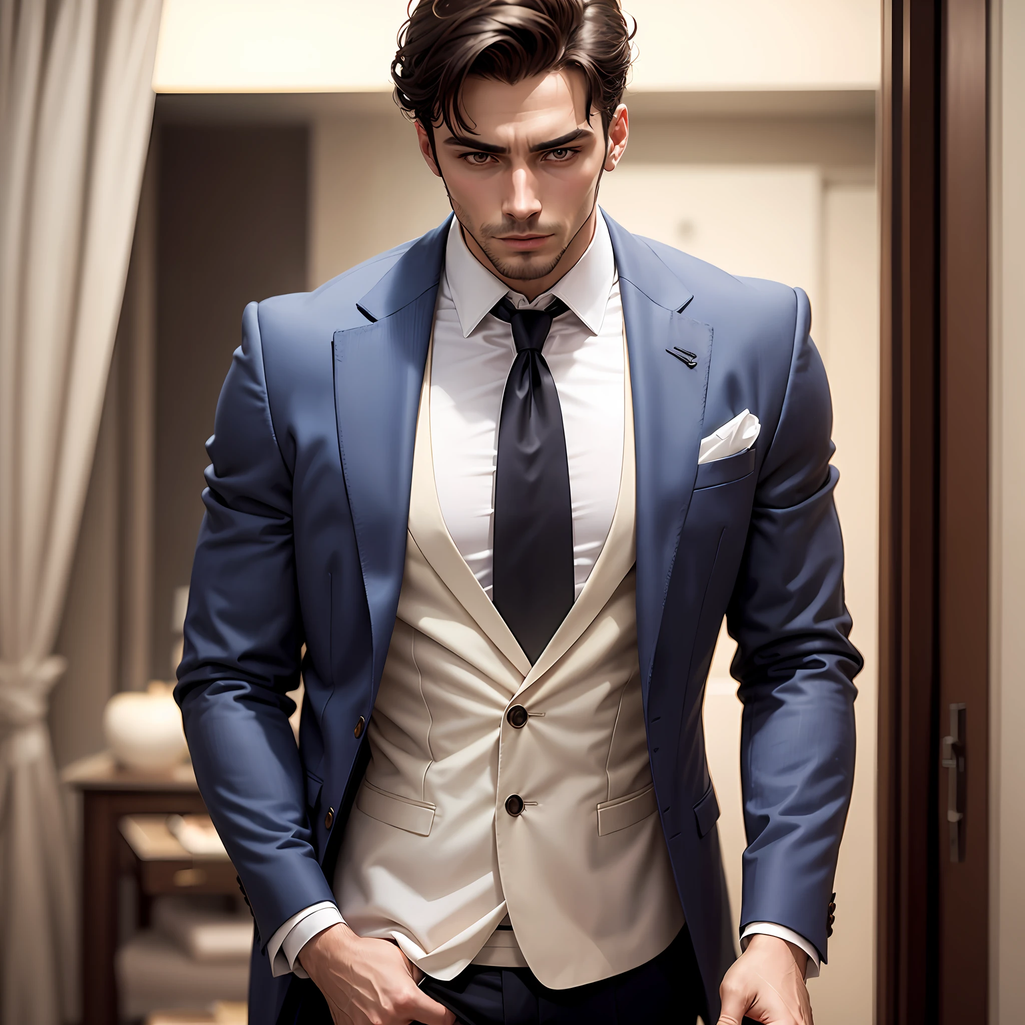 Homem elegante usando terno. --auto