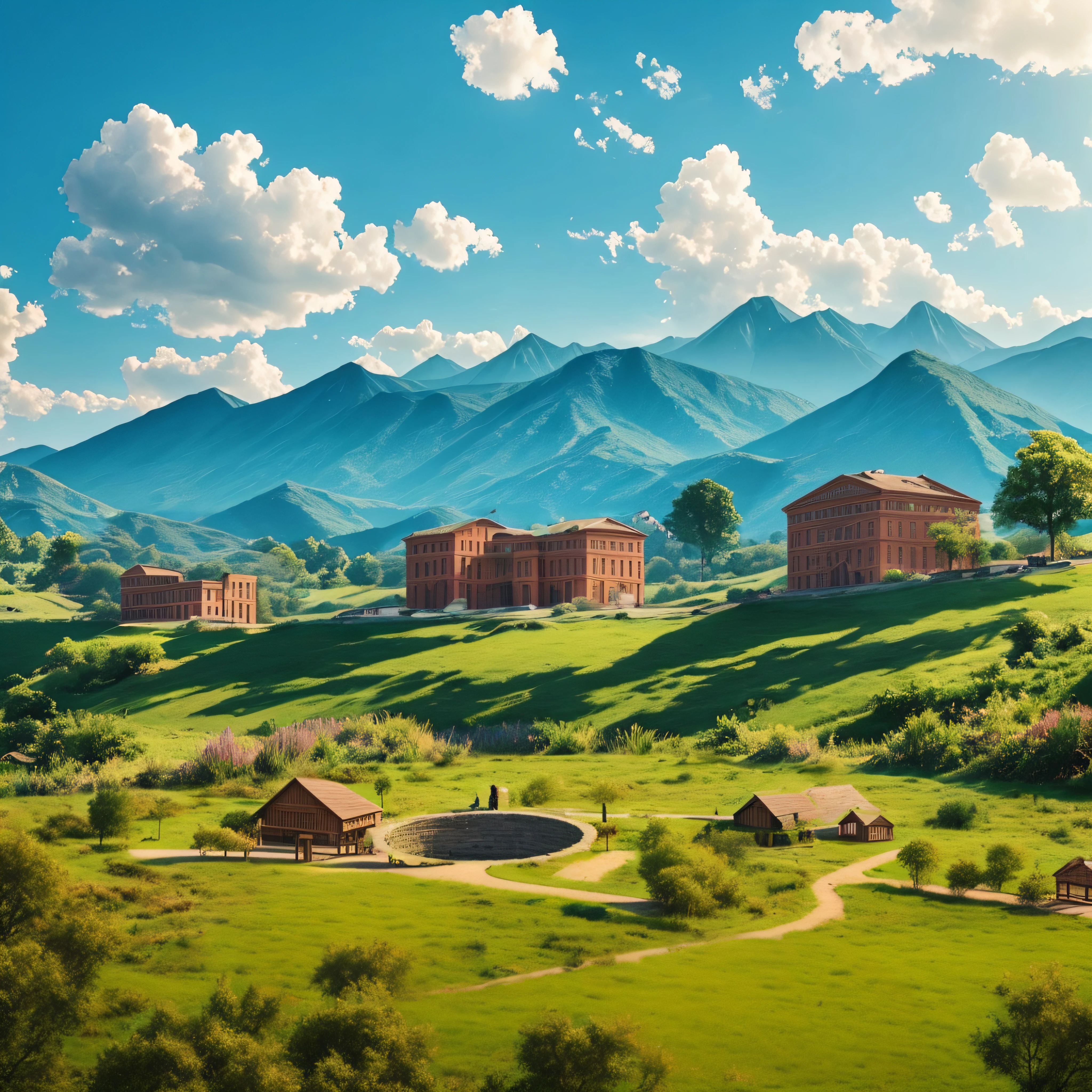 wooden buildings
