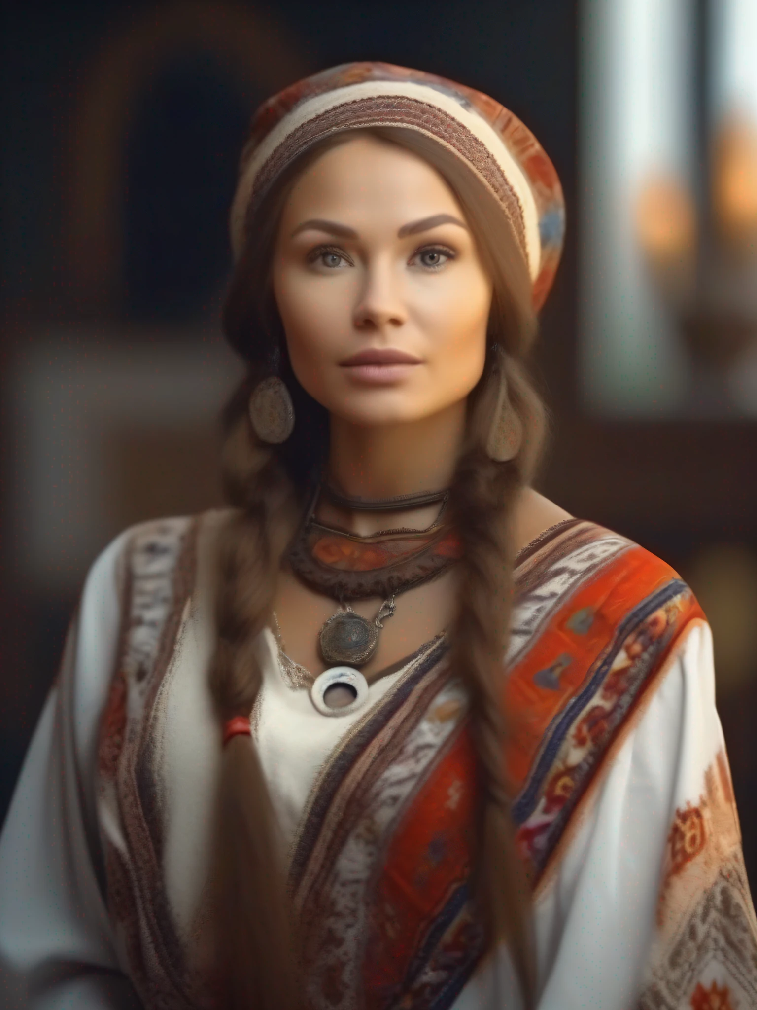 A realistic image of the ethnic model of the most beautiful woman in Russia, Photography, Portrait Style, Inspired by Fashion and Beauty Photographers, Lens: 85mm, Medium Plane, Natural Lighting, 4K Resolution --auto