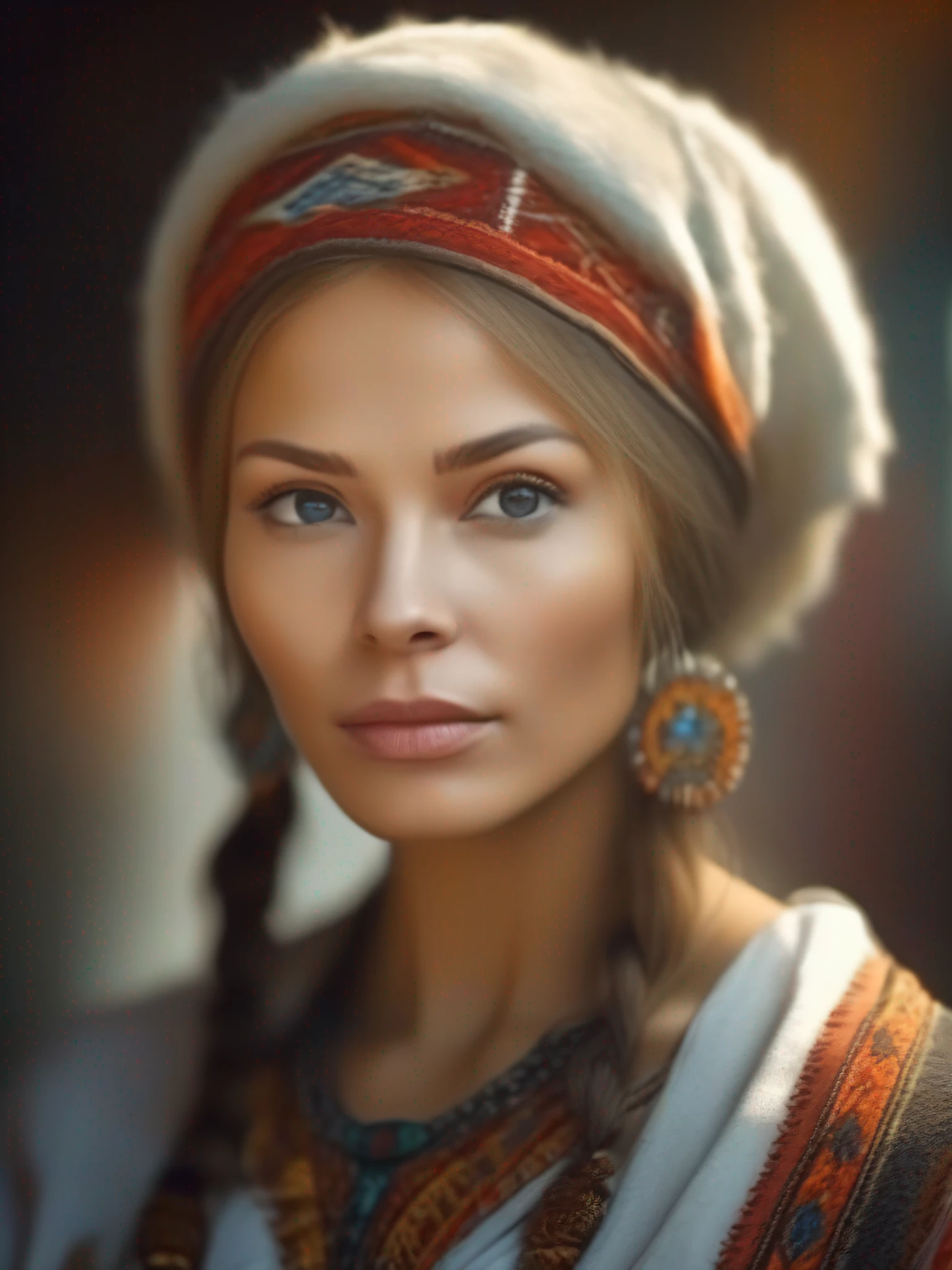 A realistic image of the ethnic model of the most beautiful woman in Russia, Photography, Portrait Style, Inspired by Fashion and Beauty Photographers, Lens: 85mm, Medium Plane, Natural Lighting, 4K Resolution --auto