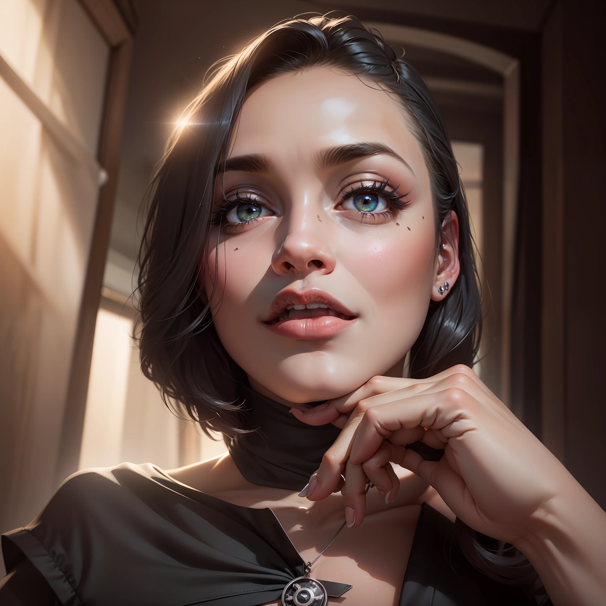 (RAW,, lente ultra grande angular Nikon Z 14mm, fotografia glamorosa premiada, ((melhor qualidade)), ((obra-prima)), ((realista)), poros da pele, subsurface scatter, raios de luz radiantes, alta -res, detailed facial features, alto detalhe, sharp-focus, suave, aesthetic, extremamente detalhado, (olhos extremamente detalhados, Extremely detailed iris), cabelo extremamente detalhado, pele extremamente detalhada, roupas extremamente detalhadas, Octane render, fotorrealista, realista, post -processamento, maximum detail, sombras realistas, aspereza, textura natural da pele, vida real, ultrarrealista, fotorrealismo, fotografia, 8k UHD, fotografia, hdr, intrincado, elegante, altamente detalhado, sharp-focus, impressionante, lindo, lindo), Menina bonita e realista de 20 anos como Homem-Aranha da Marvel, maquiagem com batom vermelho e olhos sensuais, full body visible, cabelo chanel com comprimento curto na cor preta, pele realista, fotorrealista, corpo atletico, realista, Cinematographic photo, (papel de parede 8k da unidade de CG extremamente detalhado), trending on ArtStation, trend in CGSociety, Detalhes altos, sharp-focus, dramatic, plano de fundo bonito, filmagem completa, alta qualidade, (rosto bonito e olhar sexy), (rosto detalhado), detailed hands, beautiful hands
