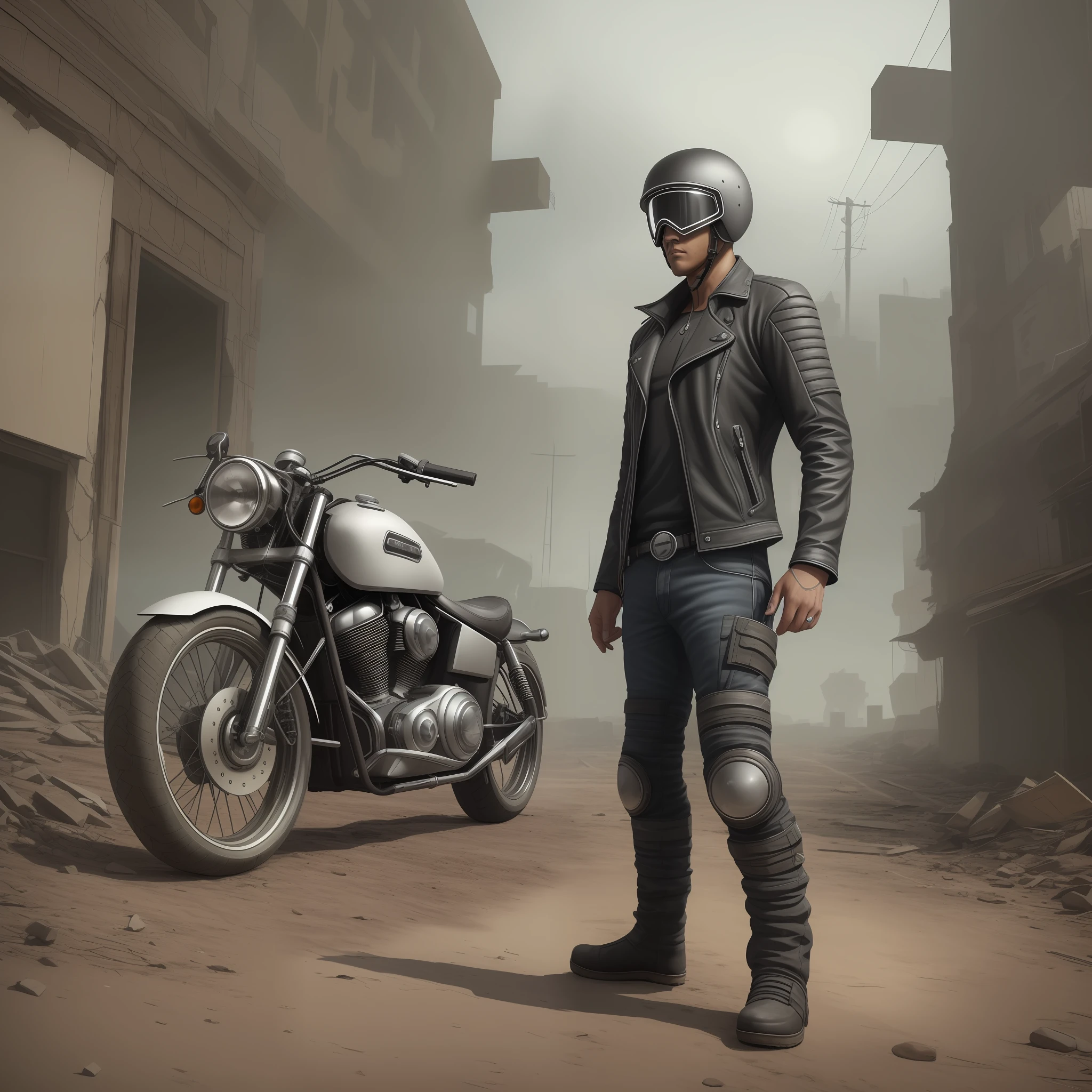 Post-apocalypse futuristic biker --auto
