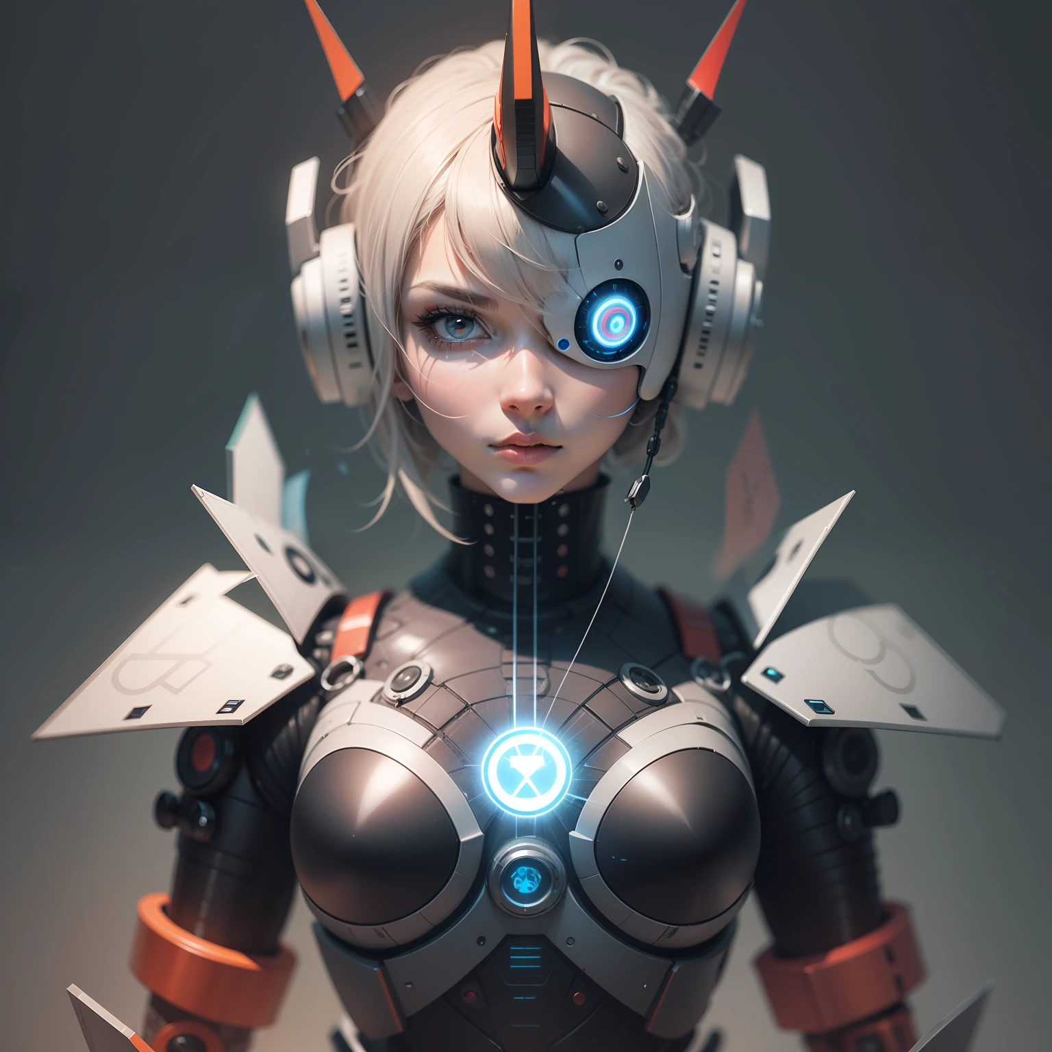 persona robot, glitch, fondo blanco