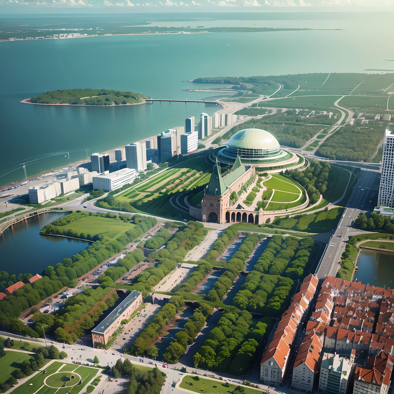 poland gdańsk city sea in year 2050 green parks --auto --s2