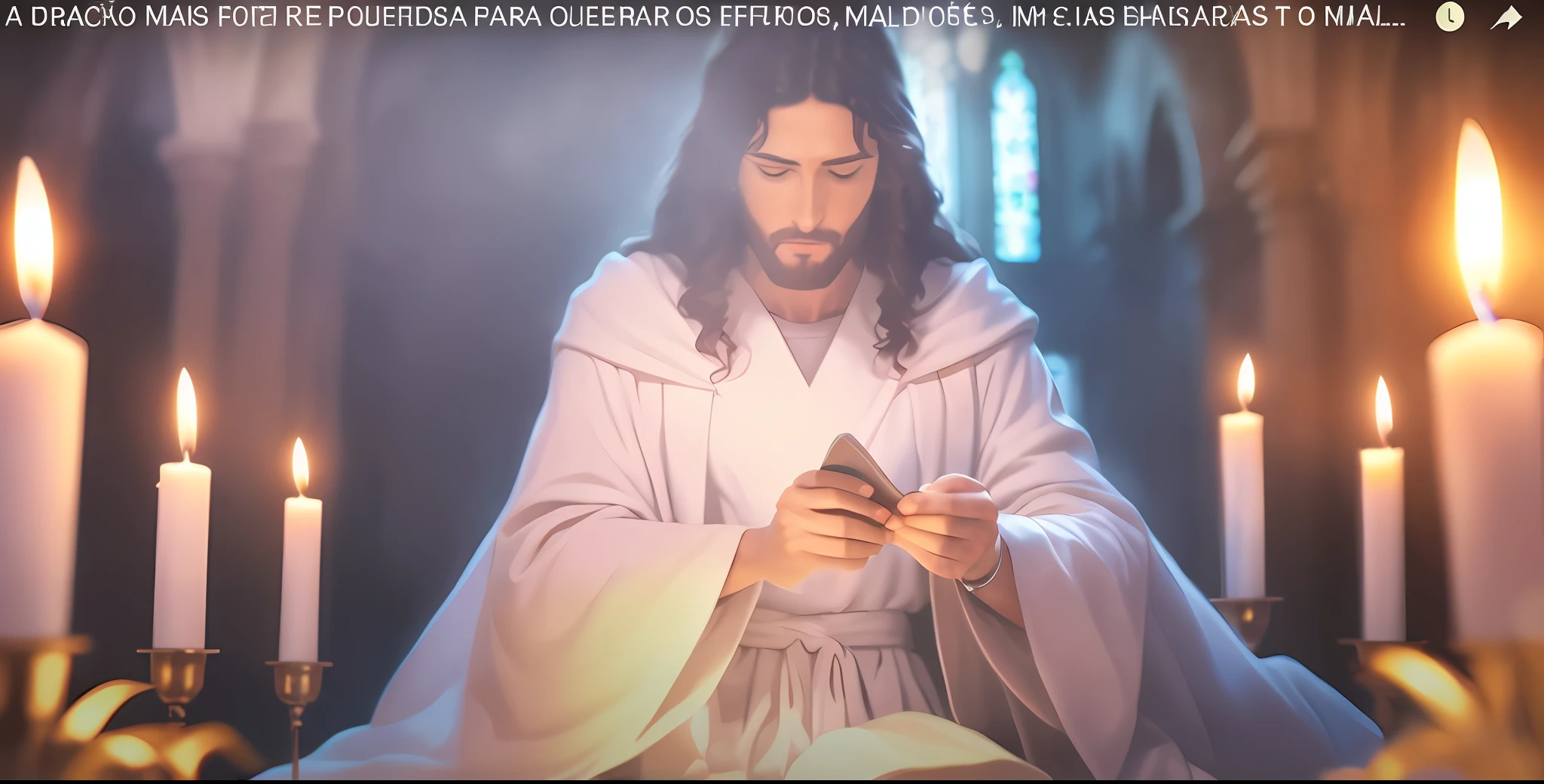 jesus reading a book with candles and candles in the background, Jesucristo en efecto de misa, jesus christ, Nicodemo, gigachad jesus, Jesucristo fumando un romo, Cristo Redentor, Jesus, Cristo Redentor, Espada sagrada en sus manos, by Pablo Munoz Gomez, por Caesar Andrade Faini, religión --auto
