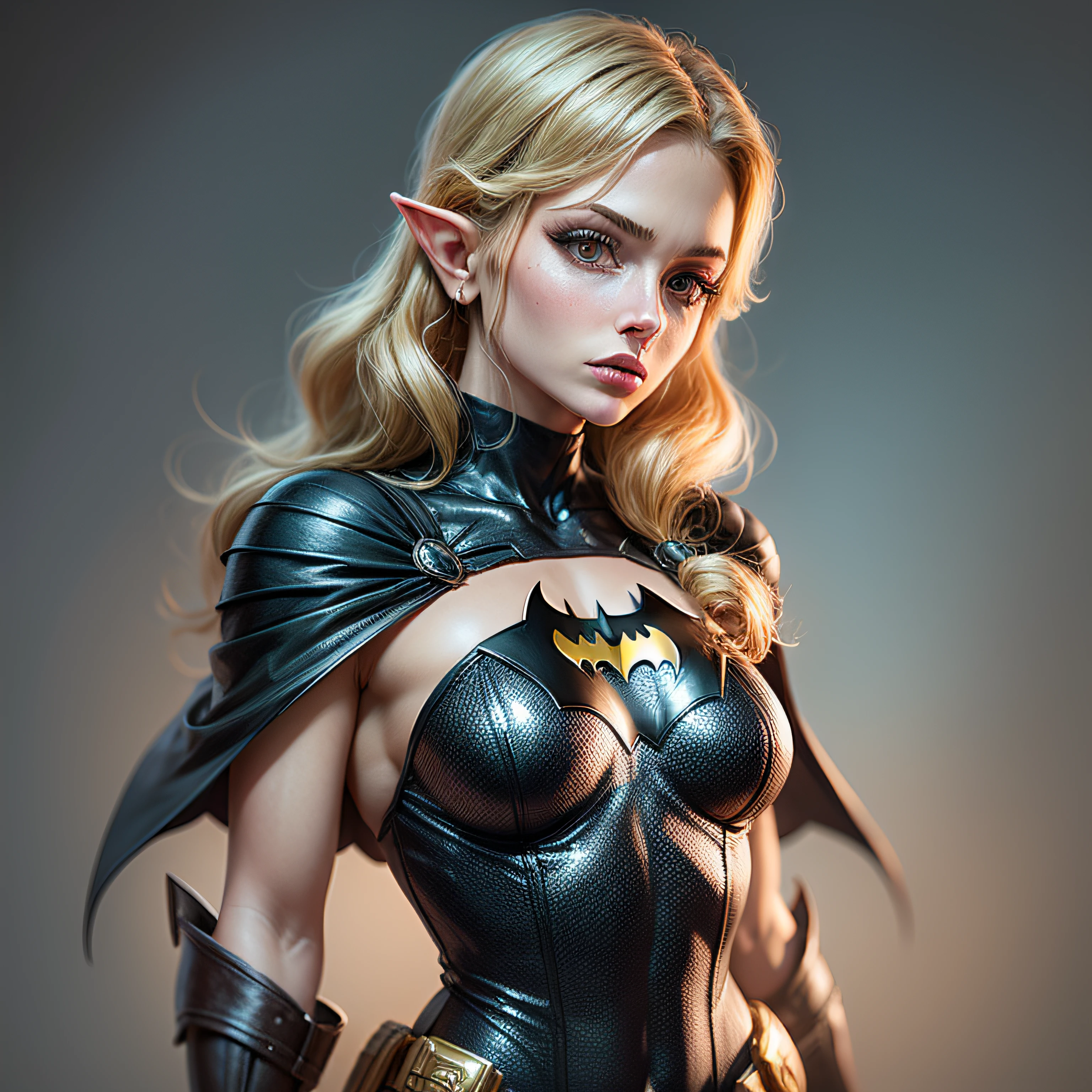 A lenda do elo de zelda vestido como batman no topo de um skycrapper