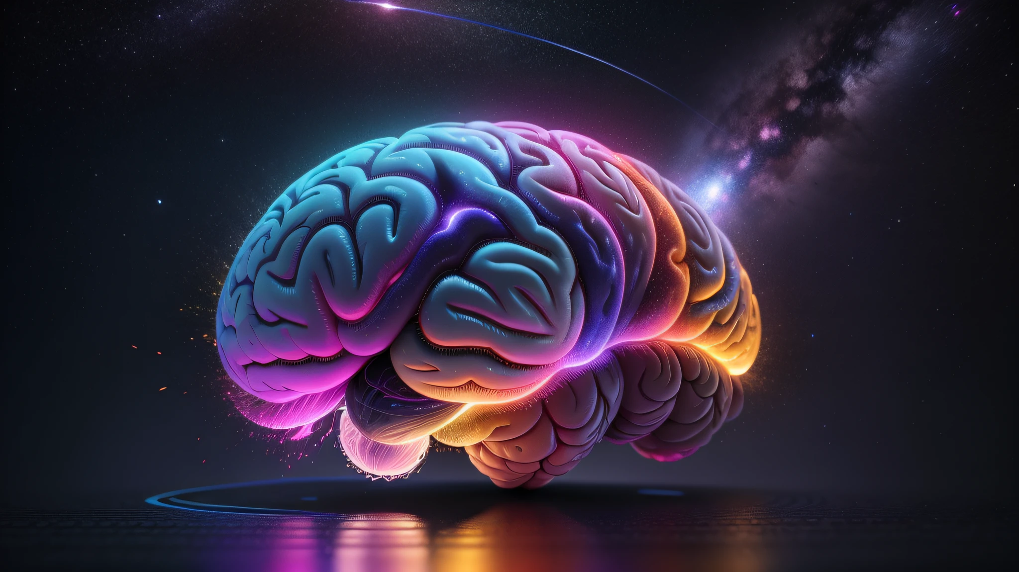 illustration of a brain with a geometric heart shape inside --auto