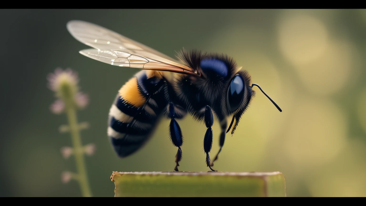 The bee is flying, There's nothing on your paws