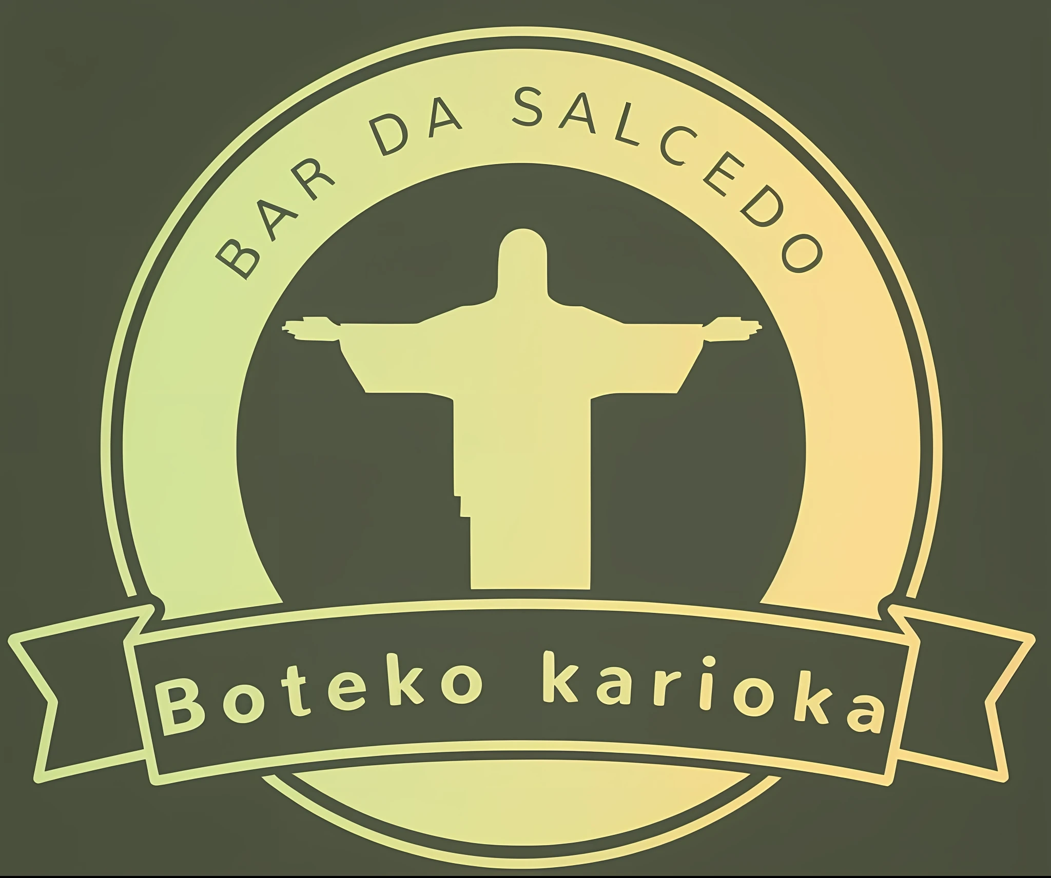 arafed image of a statue of jesus with a banner around it, farol da barrara, barra, Baba, Bar local, Kantoku, salvador, barrara de fundo, Directed by: Nandor Soldier, logo arttype, bartolome ros, Bolero, Logo, Logo, Katsushika, Forma de Batoidea, estrela, pareidolia. realistc, realista, realismo.