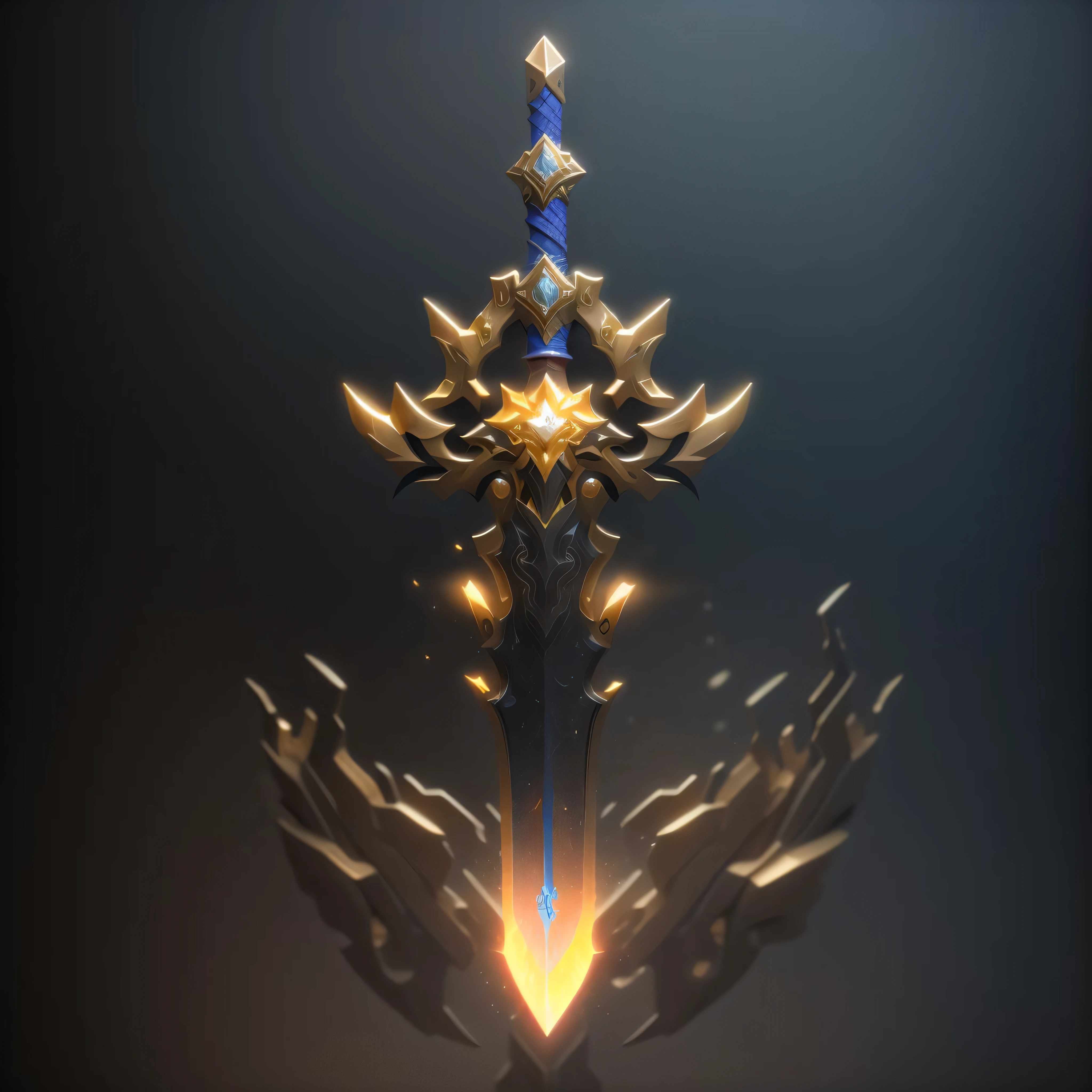 Flame, cool, burning,(A sword),(masterpiece),(best quality),(ultra-detailed)Game ICON, masterpieces, HD
Transparent background, 3D rendering
2D, Blender cycle, Volume light,
No human, objectification, fantasy, futuristic style,cyberpunk, light effect, pendant, structured,
high-definition, game icon,Chinoiserie, (2d), black background,