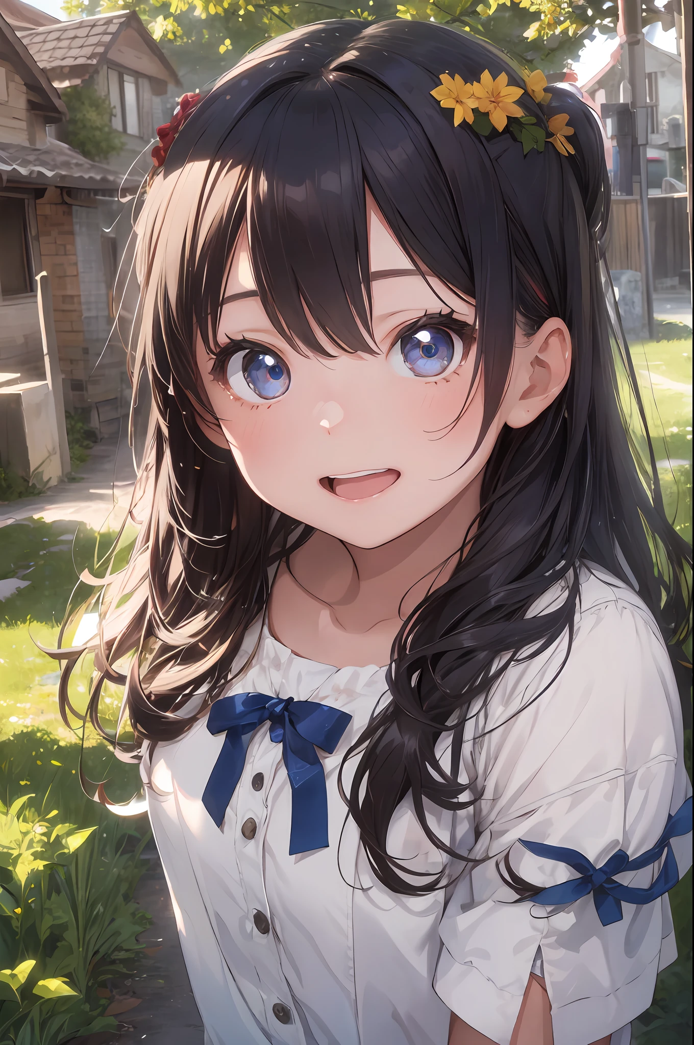 ((6year old girl:1.5)), Girl in 1, Lori, Petite girl, Complete anatomy, Whole body, children body, Child, Super cute, girl, Little girl, Beautiful Girl, beautiful shining body, Bangs,Brown hair,high eyes,(aquamarine eyess), drooping eyes, Petite,tall eyes, beautiful girl with fine details, beautiful and delicate eyes, Detailed face, Beautiful eyes, beautiful shining body, Sorrisos, Happiness, 

Whole body angle, alps, Shepherd's daughter, Mountain Girl, En plein air, alpine meadow,

Natural light,((Realism: 1.2)), dynamic far view shot,Cinematic lighting, Perfect composition, by sumic.mic, 超detailded, Official art, Masterpiece, (Best Quality:1.3), glint, Extremely detail CG unity 8k wallpaper, Detailed background, Masterpiece, Best Quality, (Masterpiece), (Best Quality:1.4), (ultra-highres:1.2), (Hyperrealistic:1.4), (Photorealistic:1.2), Best Quality, High quality, high - resolution, Detail enhancement,