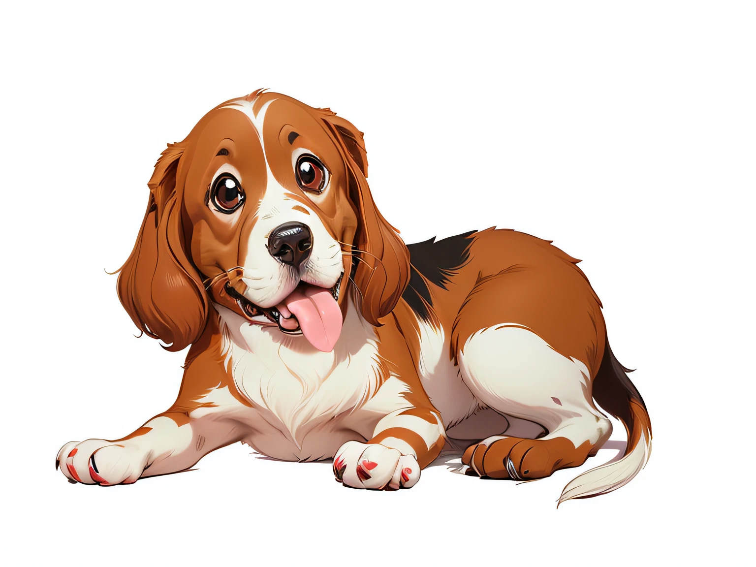 cachorrinho alegre , fofinho filhotinho , olhar meigo, boca fechada, estilo cartoon, --auto