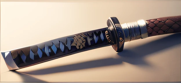 Remake that sword in anime style, ultra detalhada realista, katana anime, detalhes em branco, preto e dourada --auto