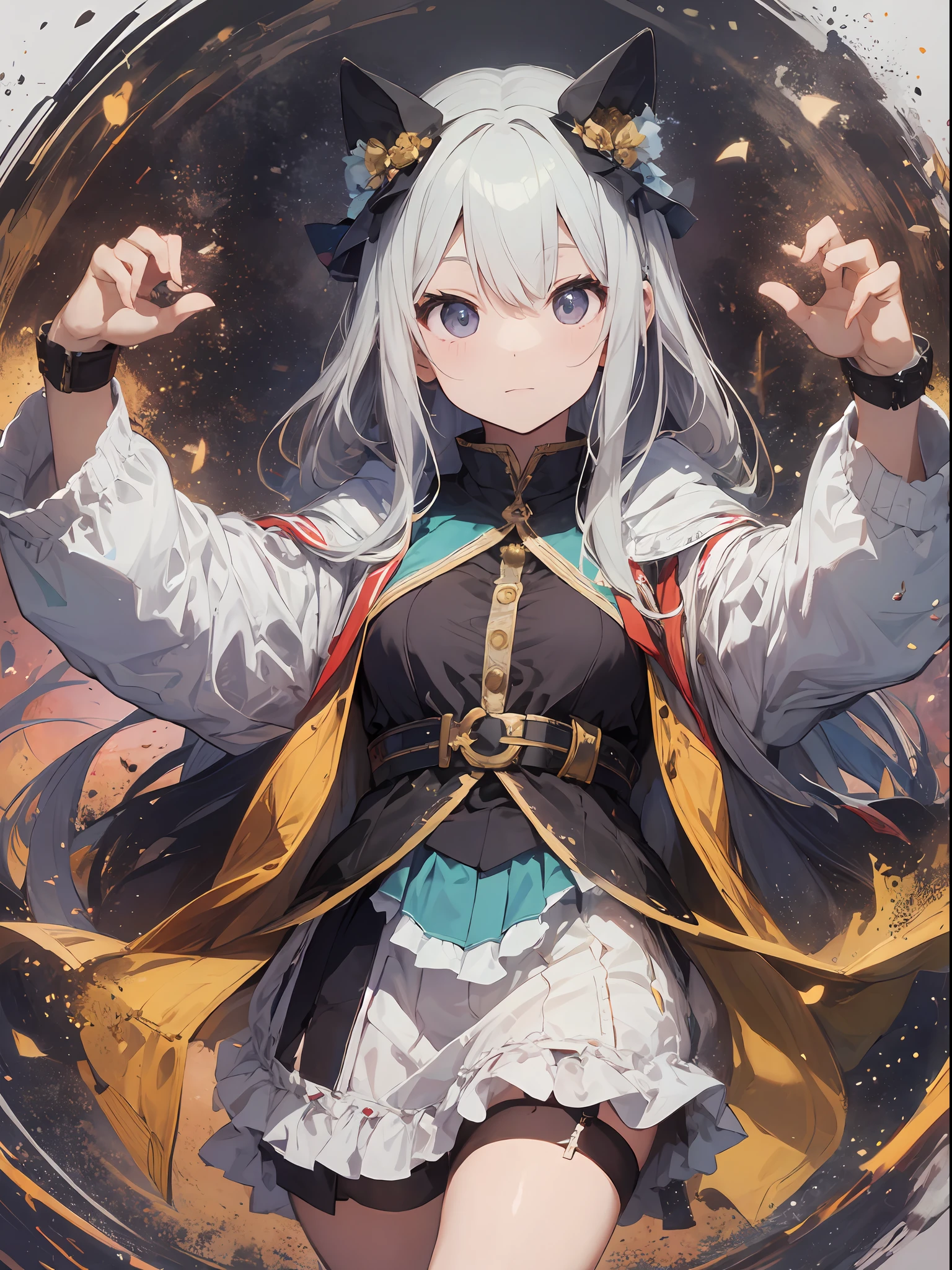 (Master Masterpiece、best qualiy、highestres、offical art、Beautifully Aesthetic:1.2)、(Master Masterpiece、best qualiy、best qualiy、offical art、Beautifully Aesthetic:1.2)、(Master Masterpiece、best qualiy、best qualiy、offical art、Beautifully Aesthetic:1.2)、(1girls:1.3)、extremely detaild、(Fractal Art:1.3)、colorfully、Supreme Details、Envision a scene where a cute Japanese junior high school girl reincarnated in a fantasy world is the focus. She is the world's cutest and absolutely invincible heroine. She is standing on a magic circle that emits fluorescent colors at her feet, and a list of hieroglyphs for casting spells is randomly swirled in fluorescent green. The image is captured with the highest quality camera available, with the optimal settings for the highest quality output. The image is hyper-realistic, with meticulous attention to detail, from the pressure of the fabric to the changes in the material. The person is drawn especially carefully. In particular, the shape and number of hands, nails, and facial parts are important. The eyes are the life of the work. The pupils are beautifully detailed to the smallest detail, giving an impact that fascinates people. --ar 16:9 --v 5.1 --style raw --q 2 --s 750
This is、Not only visually appealing works、It is a work that further enriches the visual experience by drawing a story.。 」We are thinking about the theme to the fullest。The images are very realistic and、Very detailed and、Must be a high resolution 16k。Sony F and 24-105mm f / Use a Sony Alpha 4 mirrorless camera with 1G OSS lenses。ISO sensitivity to 32,000、Shutter speed 1/Set to 125 seconds。The image is、Girl in the center、「Realistic reproduction of fabric texture」The fusion of girl cuteness and fetish ims should be framed。--Al-16:9 --