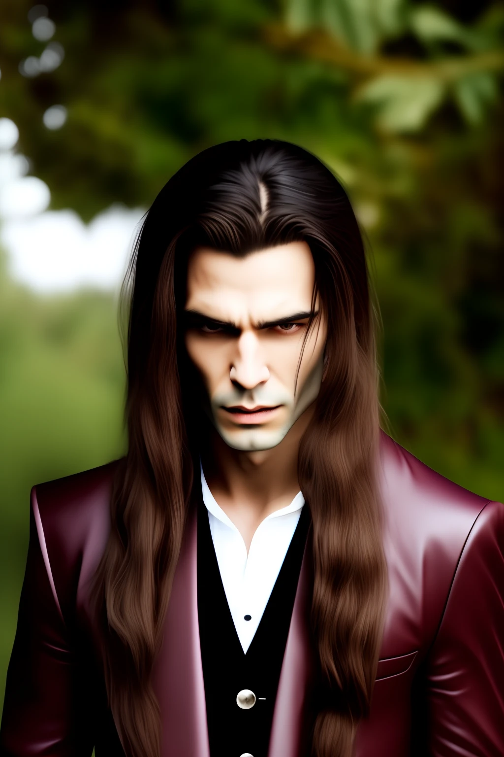 Long hair vampire man