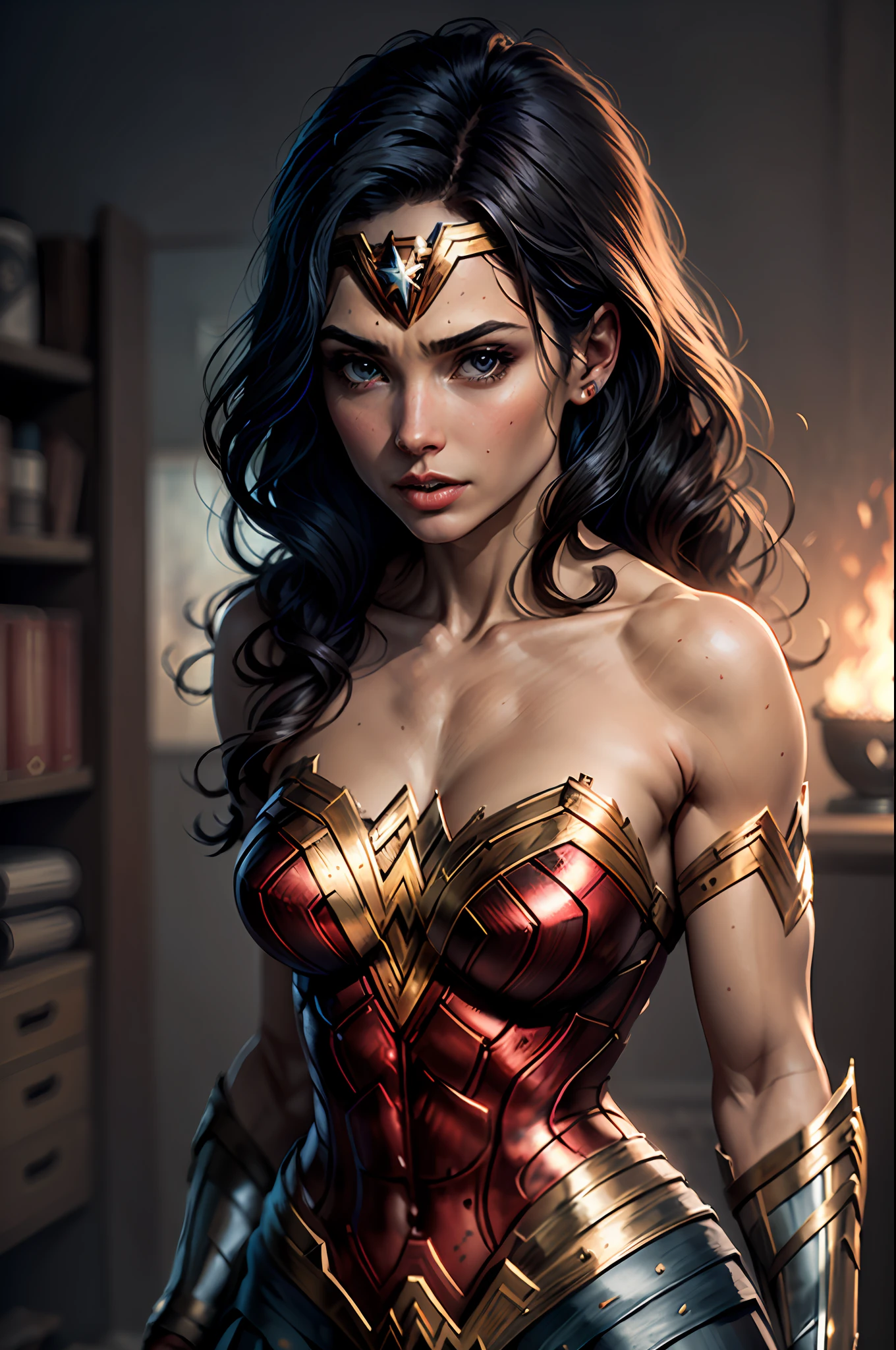 Hermosa y exhuberante Wonder Woman.