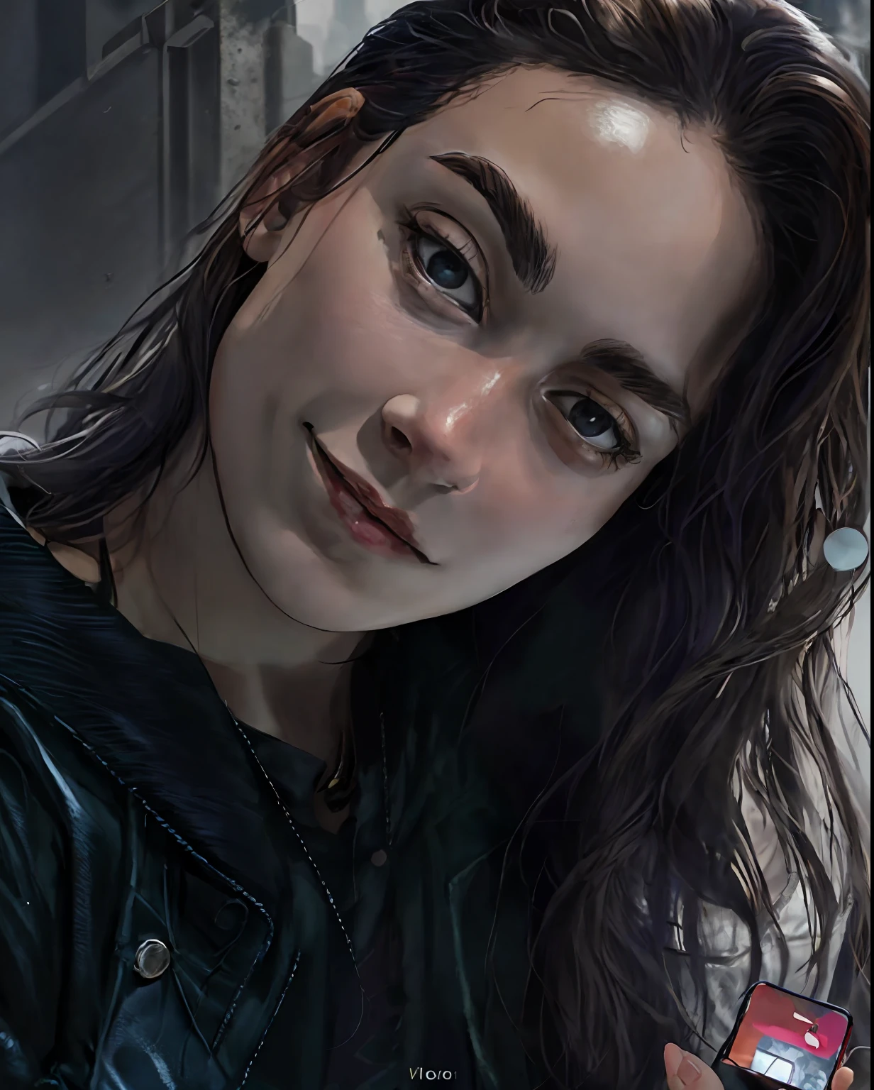 there is a woman taking a selfie with her cell phone, sem maquiagem, selfie de uma jovem mulher, Parece Ebru Sahin, 19-year-old girl, ela tem cerca de 1 6 anos de idade, taken in the early 2020s, Charli Bowater, Kailee Mandel, Serena Malyon, imagem de qualidade muito baixa