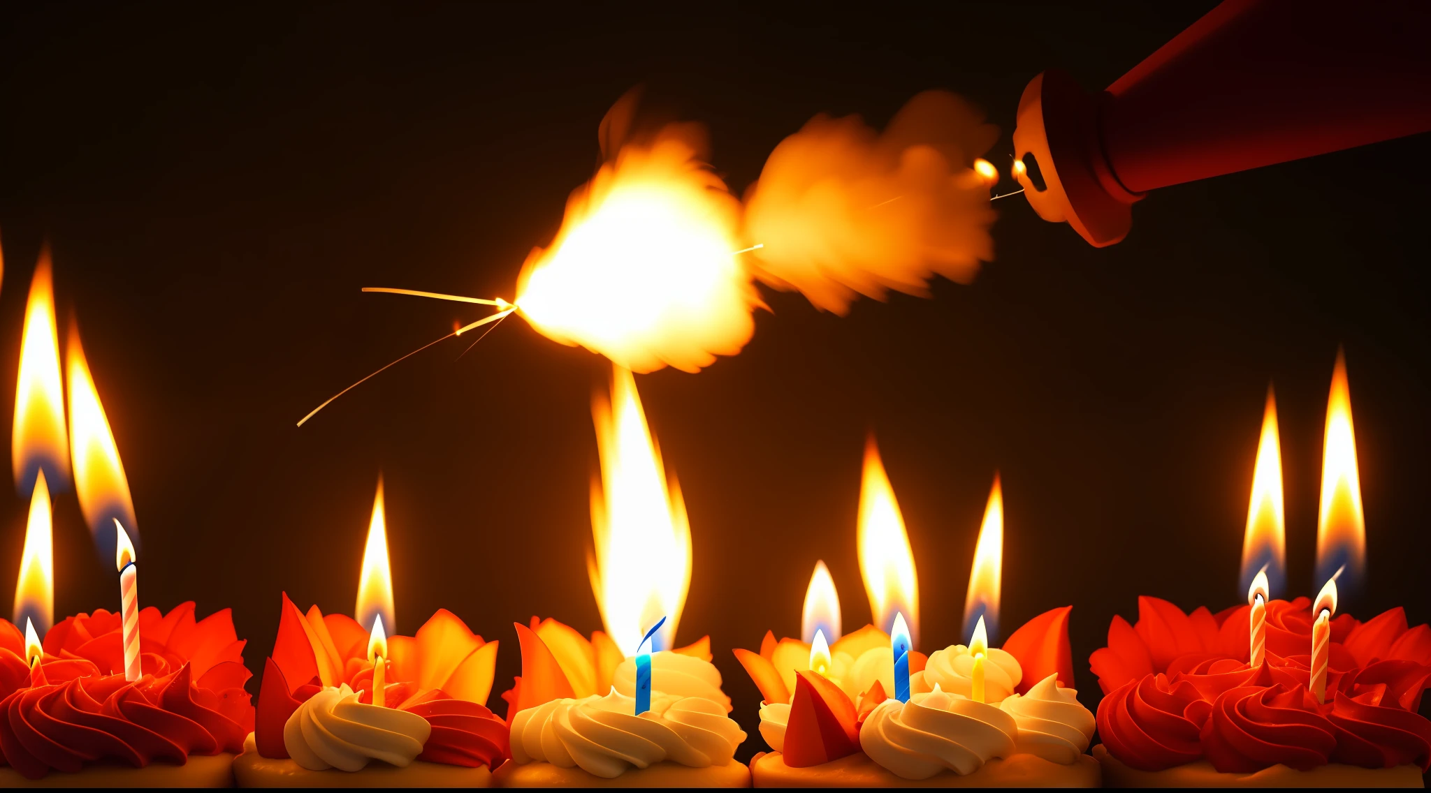 Images of birthday candles being blown out