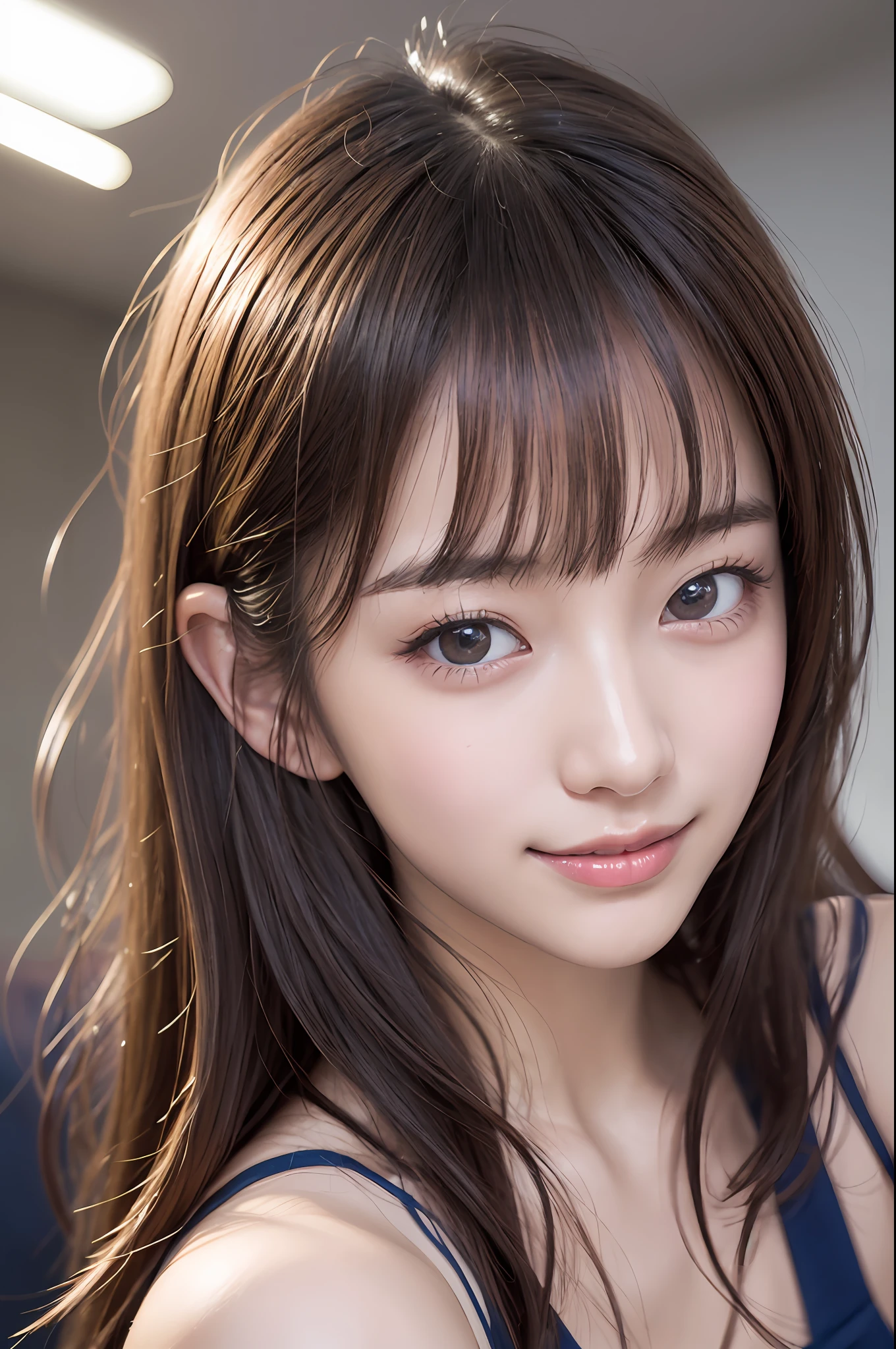 clothed、(Photo Real:1.4)、(Hyperrealistic:1.4)、(Realstic:1.3)、 (Smooth lighting:1.05)、(Improve video lighting quality:0.9)、32 k、 1GIRL、20歳の女の子、Realistic lighting、back lighting、Facial light、ray trace、(cheerfulness:1.2)、(Improved image quality:1.4)、 (Finest Real Textured Skins)、finely eye、finerly detailed face、 (Tiredness, sleep, satisfaction:0.0)、close up of face shot、Student uniforms:1.3、Korean Idol、Nogizaka Idol、hposing Gravure Idol (Bodyline mood improvement:1.1)、glowy skin、Korean Idol、Nogizaka Idol、hposing Gravure Idol、selfee