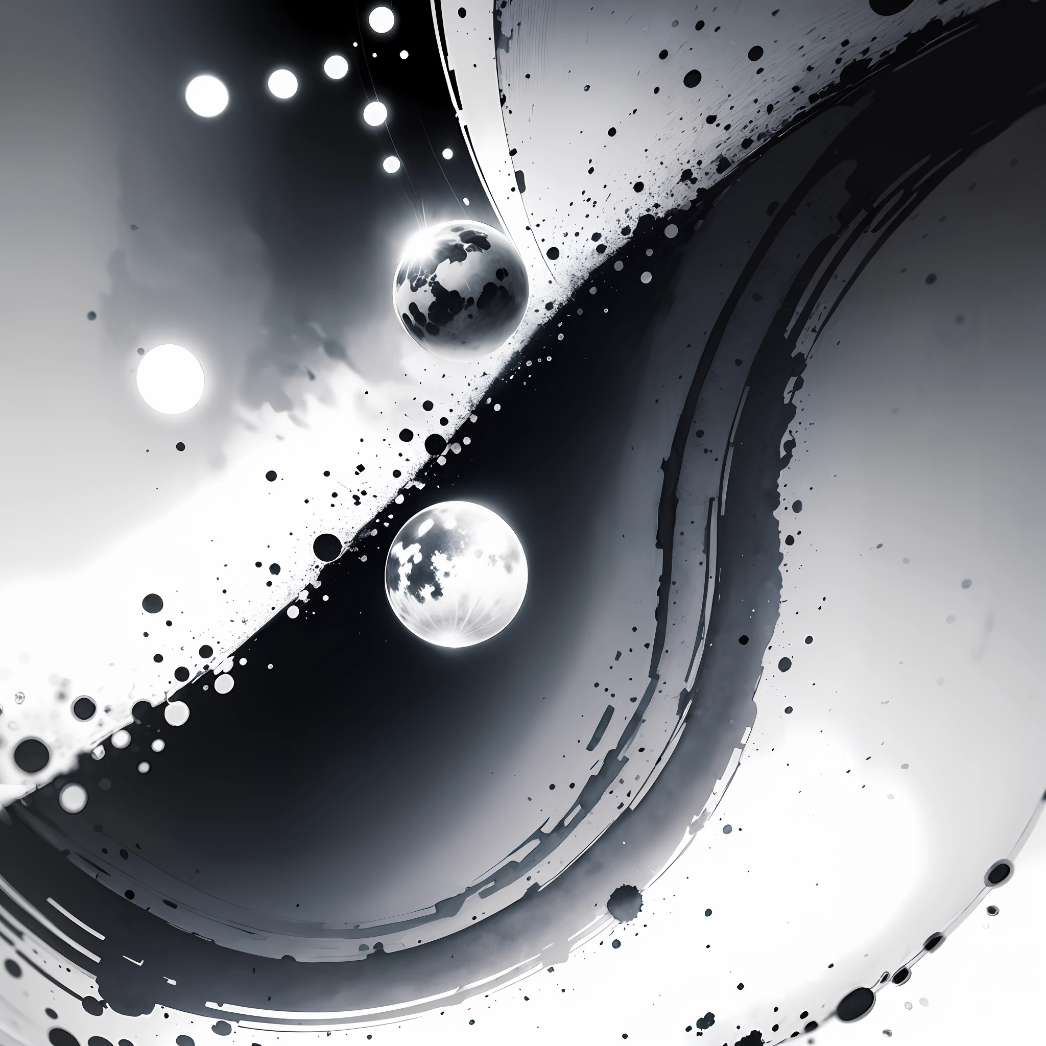 Black and white planet　Watercolor style --auto
