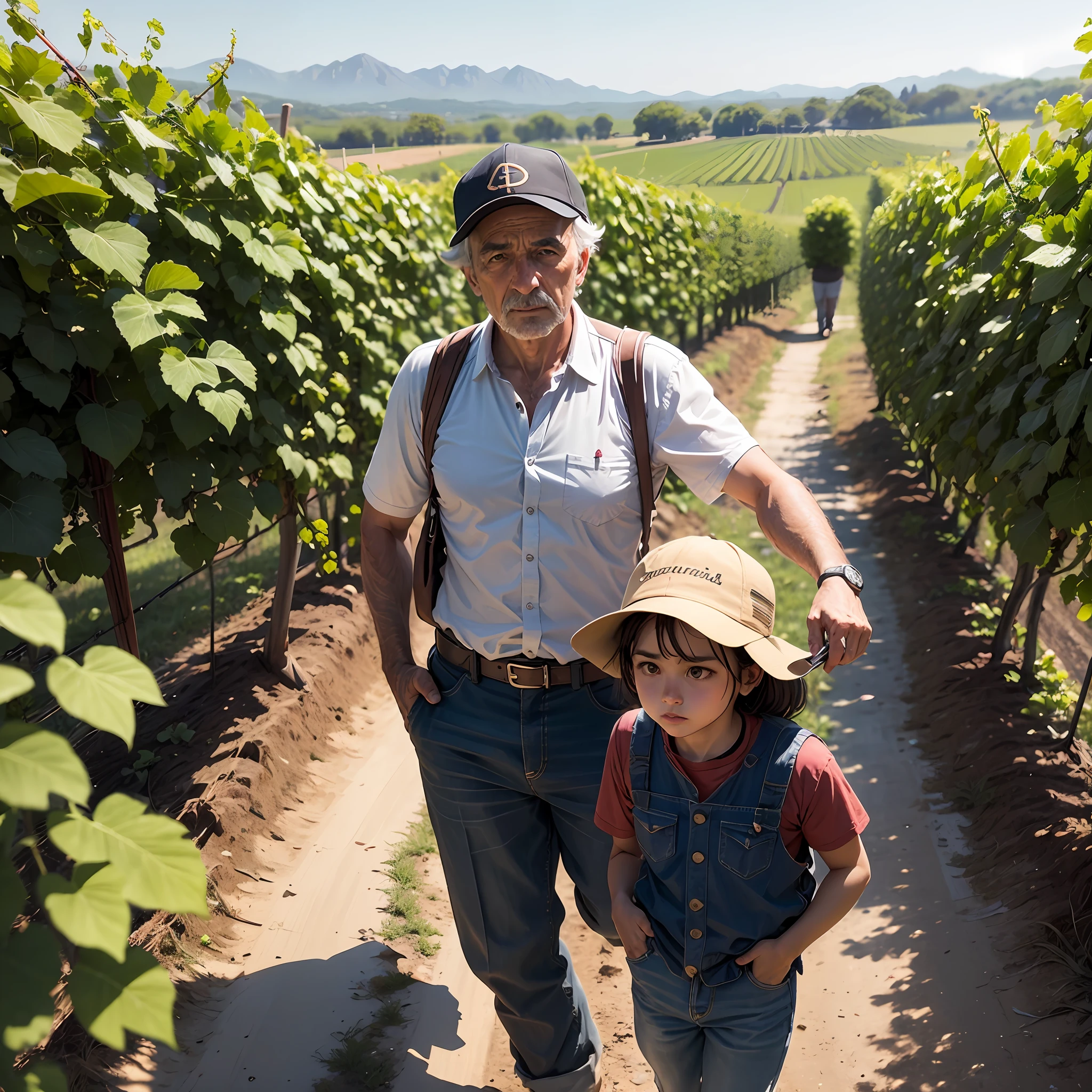 Make Ferruccio's father who was a farmer picking grapes in his wonderful vineyards. --auto