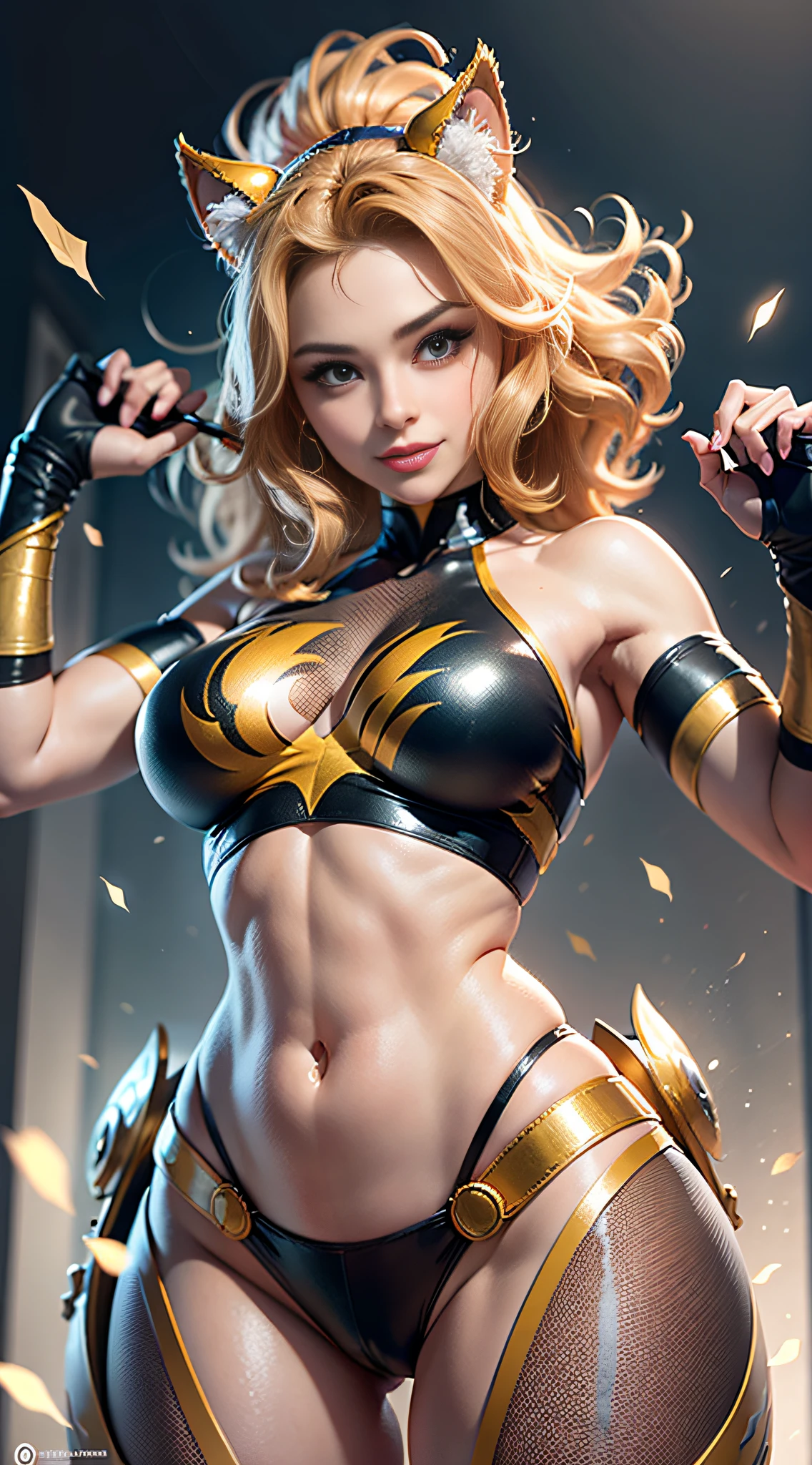 obra-prima, ultra alta qualidade, ultra high-definition, 8K, totalmente realista, Cheetara (Thundercats), identical to the drawing, fiel ao desenho, igual ao desenho, muito parecido com o desenho, trajes originais, roupas originais, extremamente bonita, sozinha, de corpo inteiro, rosto altamente detalhado, olhos totalmente detalhados, olhos perfeitos, perfect strokes, corpo muito bonito, corpo perfeito, péle natural texture, sorriso alegre, fazendo pose, sexy, nitidez total, (foto realista)