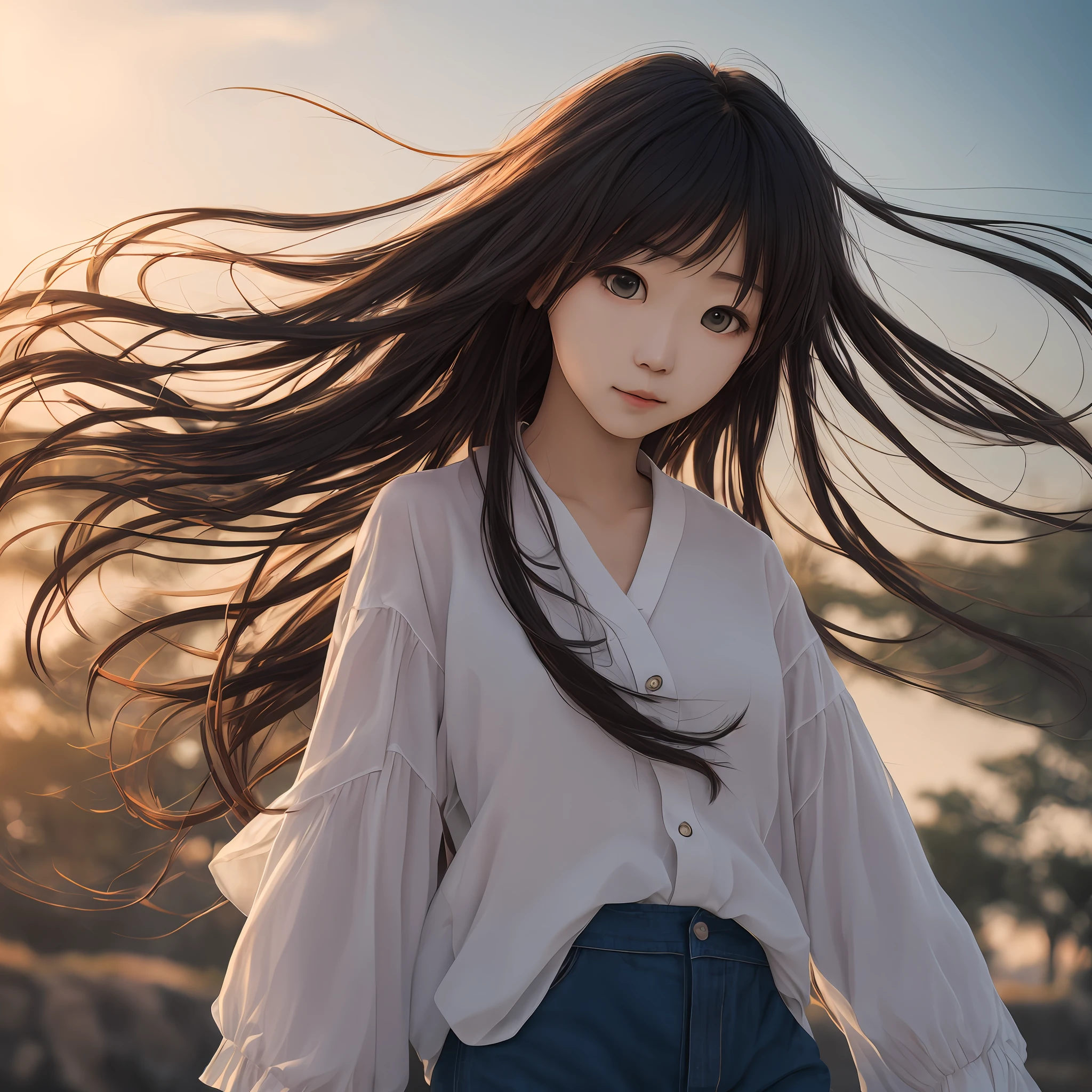 Yuani Mikami、ultrahigh-detailing、Realstic、Raw photo、a beautifu、kawaii、a 1 girl、Hair in the wind、a highres:1.3 --auto