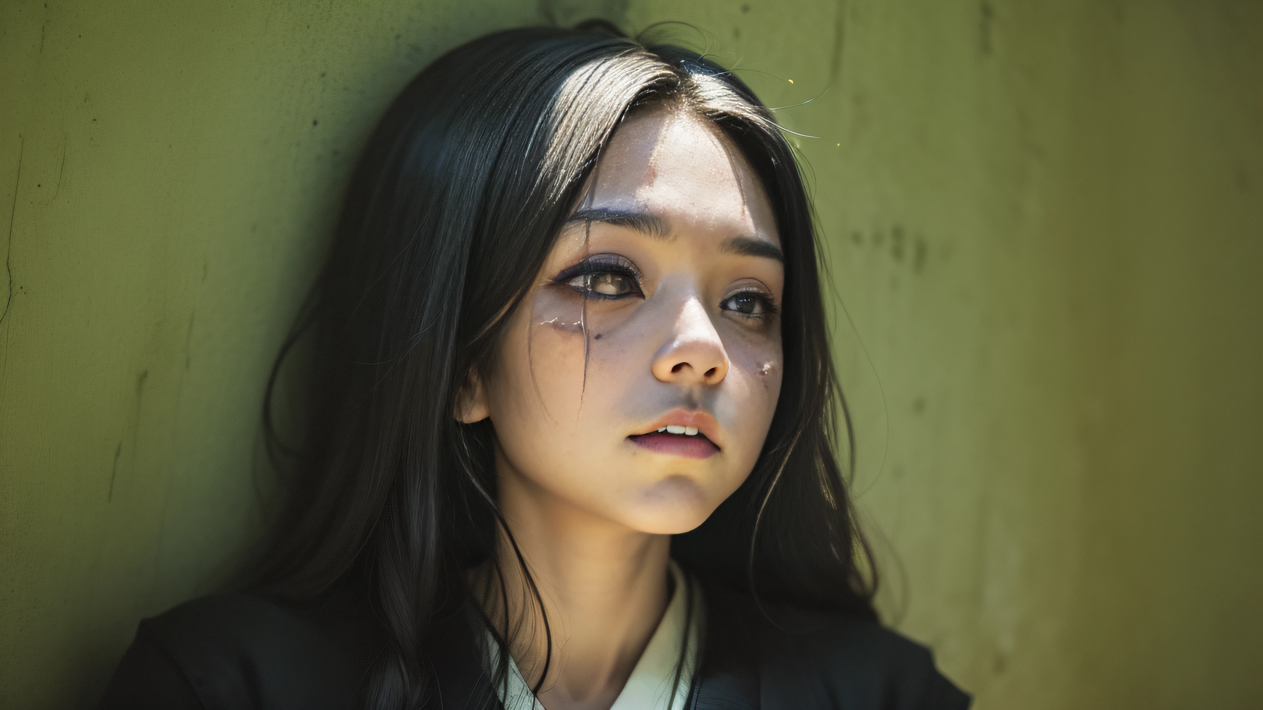 all of us are dead, zombie, japanese, apocalypse, cinematographic light, neon, girl --auto