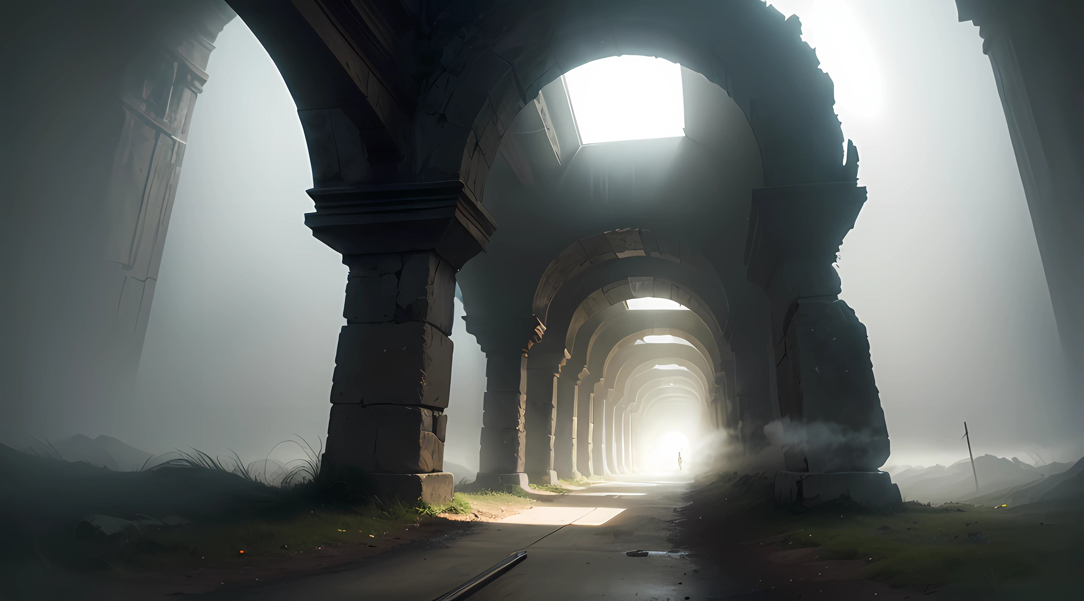 Light at the end of the tunnel, fog, nevoeiro, escuro, dark, sombrio, baixa luminosidade