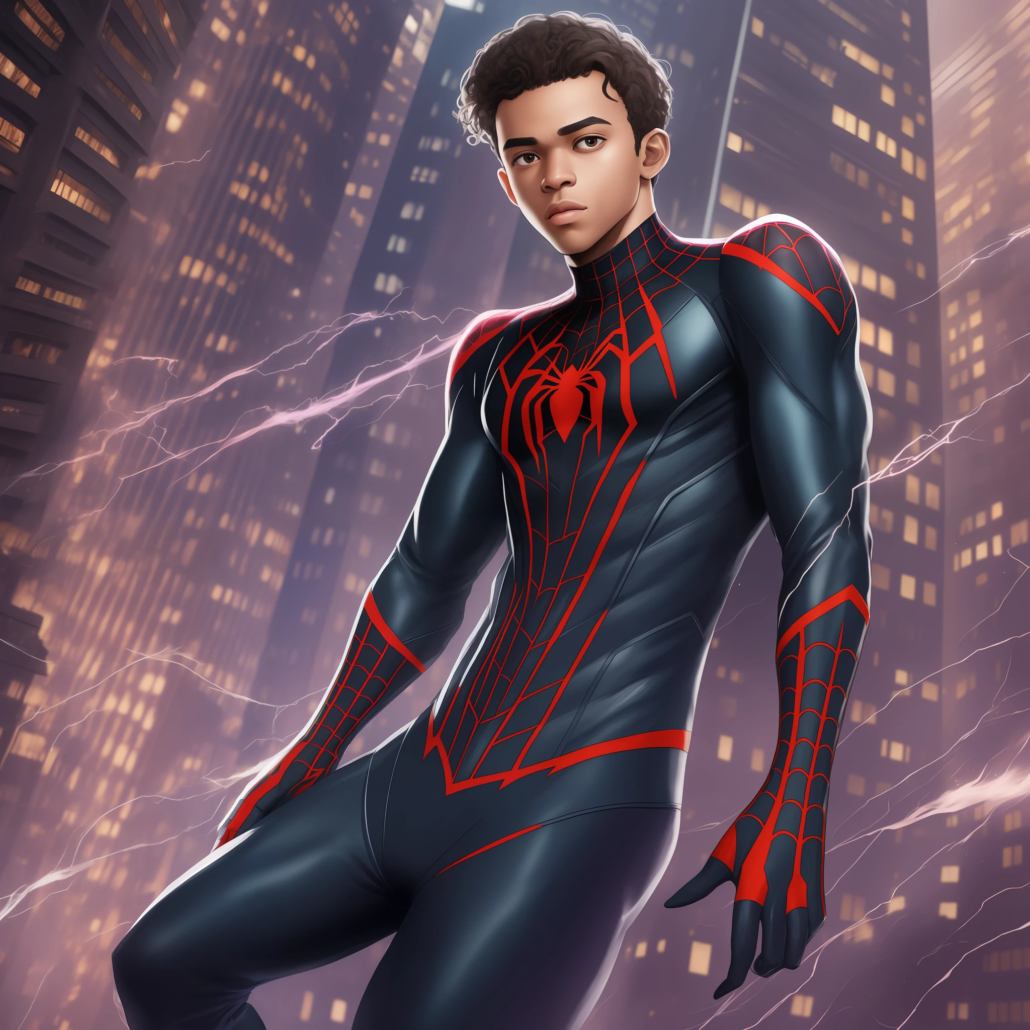 Traje do Miles Morales Preto