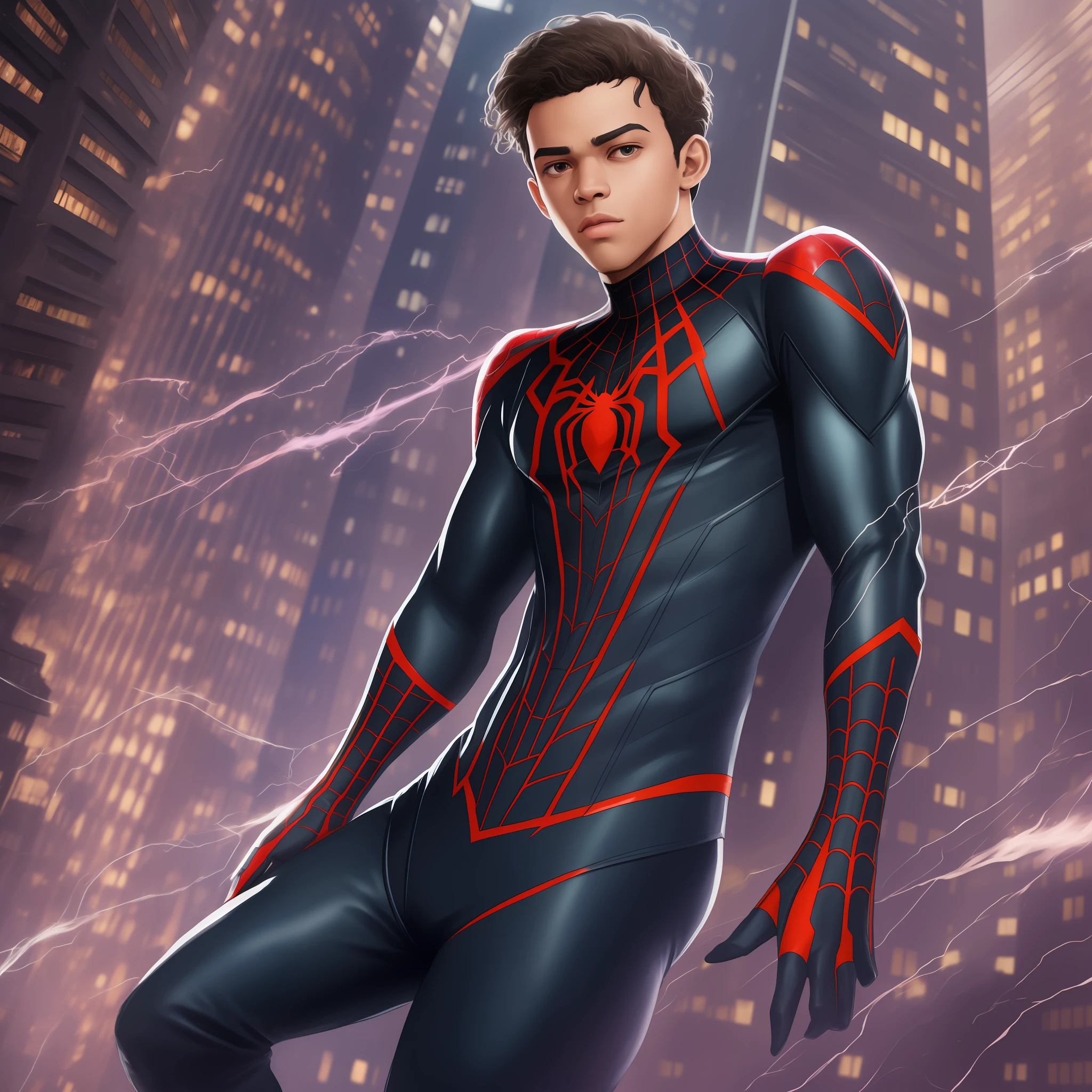 Traje do Miles Morales Preto