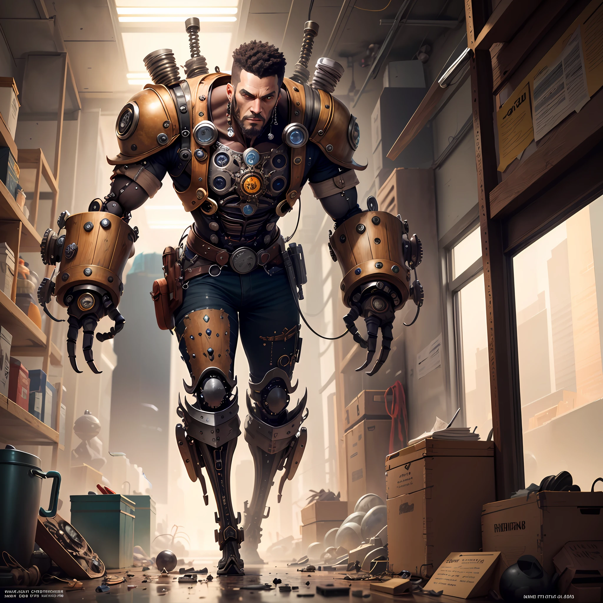 there is a man in a suit that is standing in a room, Wojtek FUS, Amazing 8K character concept art, rolands zilvinskis 3d render art, epic character art, epic scifi character art, Epic Sci - Arte do Personagem de Fi:, epic digital concept art, Trend at Artstation headquarters, trending on artstation hd, trending in artstation