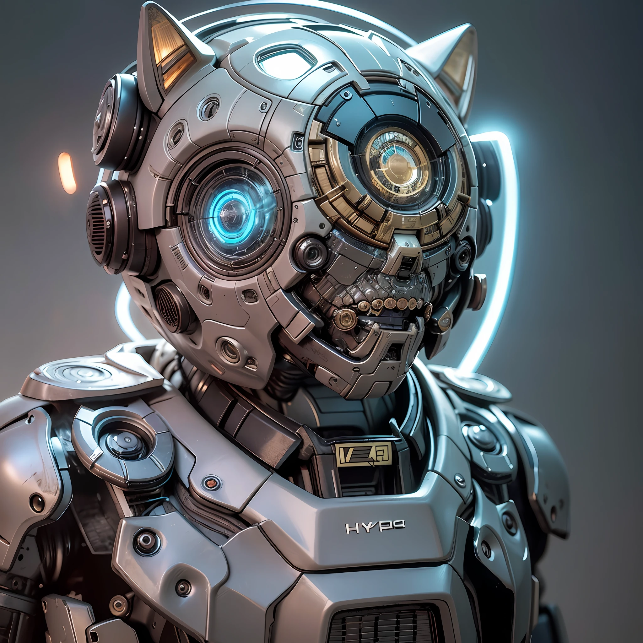 A cute cat as the doomslayer, realistic scifi cyberpunk power armor robot, closeup portrait cinematic, 8k, hdr, ((intricate details, hyperdetailed)), (backlit:1.3), (cinematic:1.3), (ArtStation:1.3)