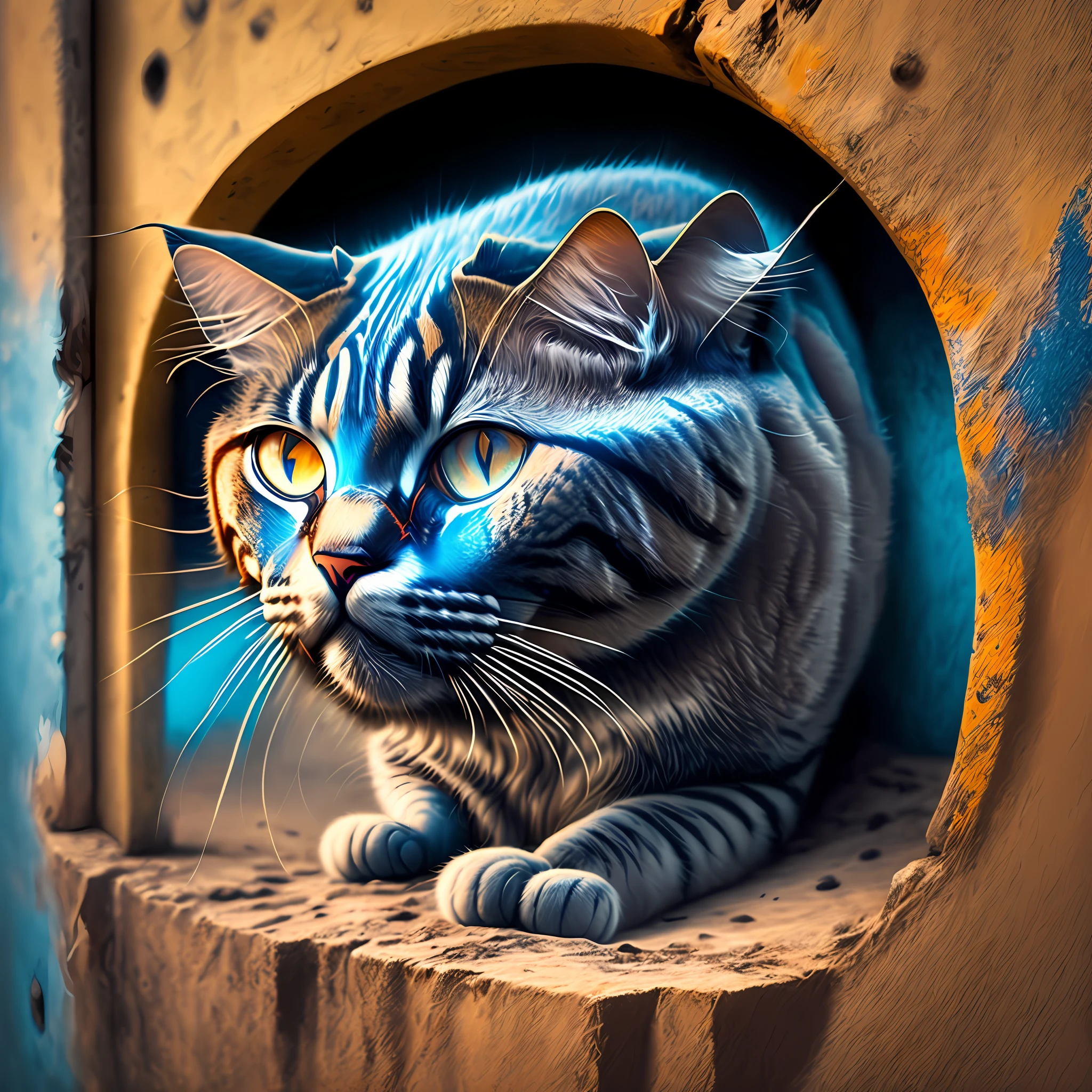 Gato azul metade polvo --auto