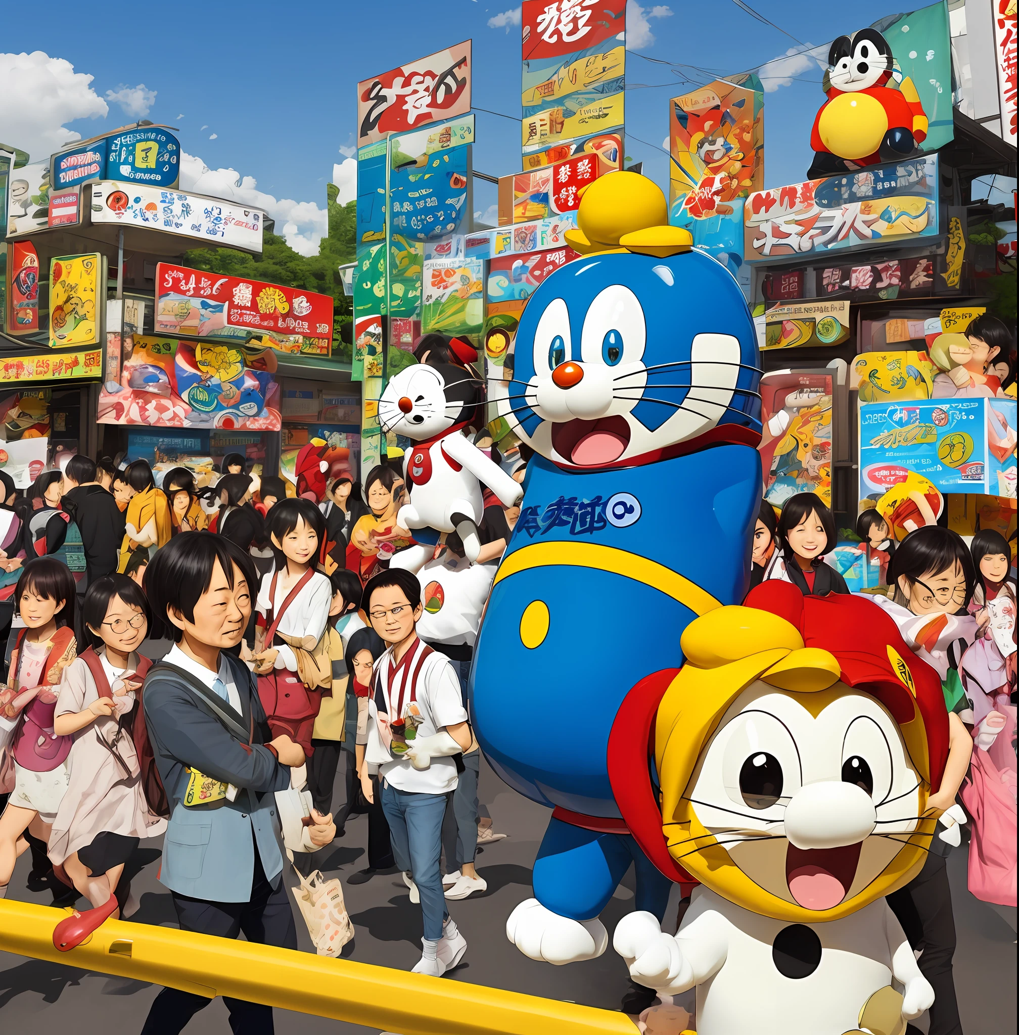 Doradora, Doraemon, japanese mascot, by Murakami Chemical, by Murakami, by Akira Toriyama, by Central Plains Nantianfang, by Gusukuma Seihou, Ekletz Katun, senko-san --auto