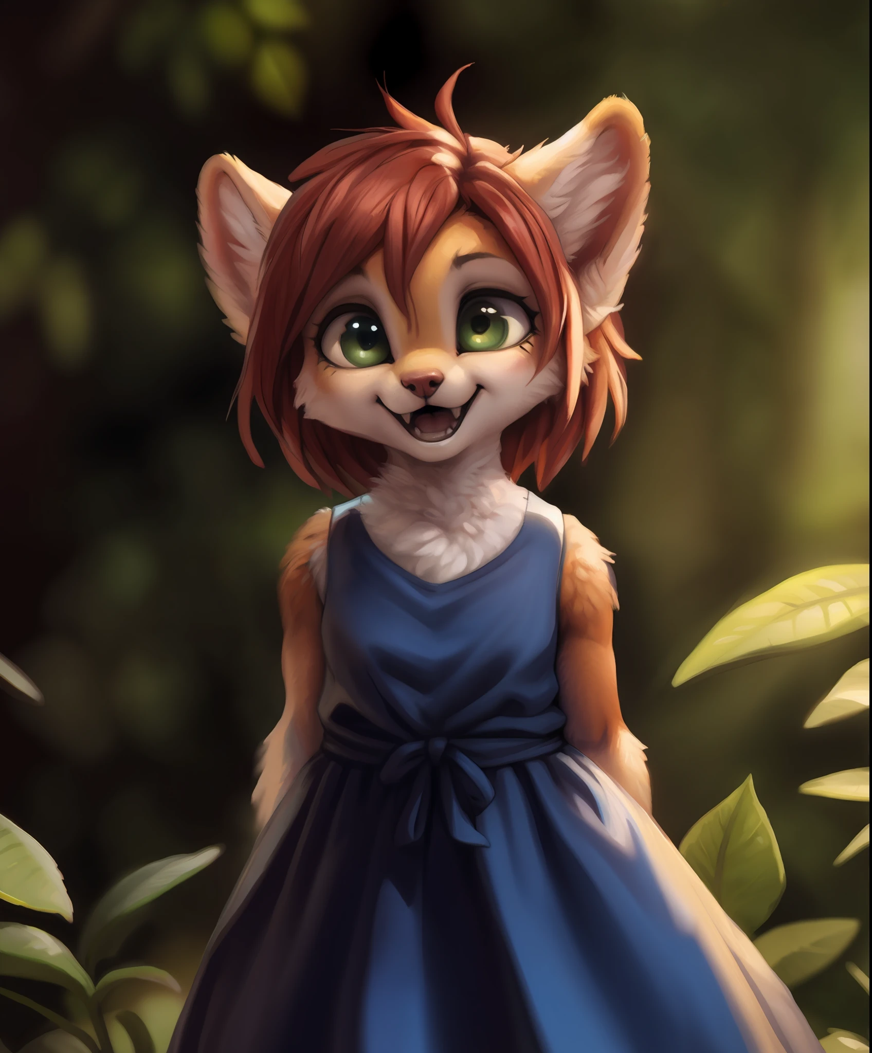 by kenket, by totesfleisch8, (by thebigslick, by silverfox5213:0.8), (by syuro:0.2), elora furry, detailed and extremely fluffy body fur, fluff, masterpiece, looking up beautiful surroundings, detailed background, happy, leaf-dress, (uploaded on e621,8k, RAW photo, high resolution,high quality), ((masterpiece)), female, (wear shirt and bottomless), (front view), (cinematic lighting), backlighting, (shaded), detailed background, by dagasi, (by personalami), [by Ruan Jia], photorealistic, hyperrealistic,