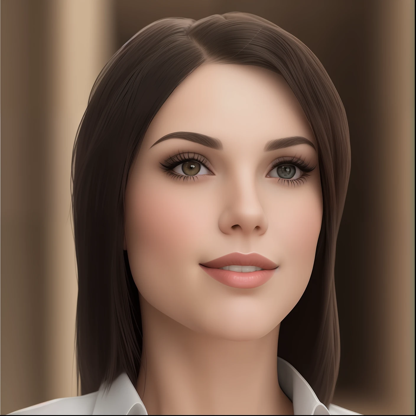 there is a woman with a black hair and a white shirt, rosto realisticamente renderizado, rosto realista detalhado, rosto detalhado realista, retrato feminino realista, rosto humano realista, rosto humano realista, rosto realista humano, rendering of close up portrait, rosto restaurado realista, rosto detalhado real, rosto realista altamente detalhado, retrato feminino do rosto, cara muito realista, Face extremamente realista --auto