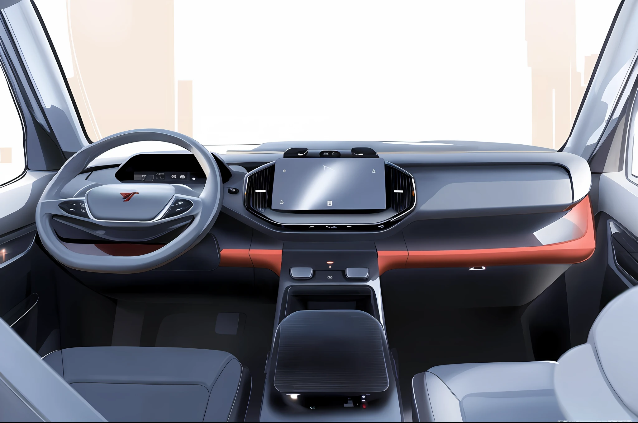 Commercial light truck interiors,Conceptual minimalist design,innovative design,