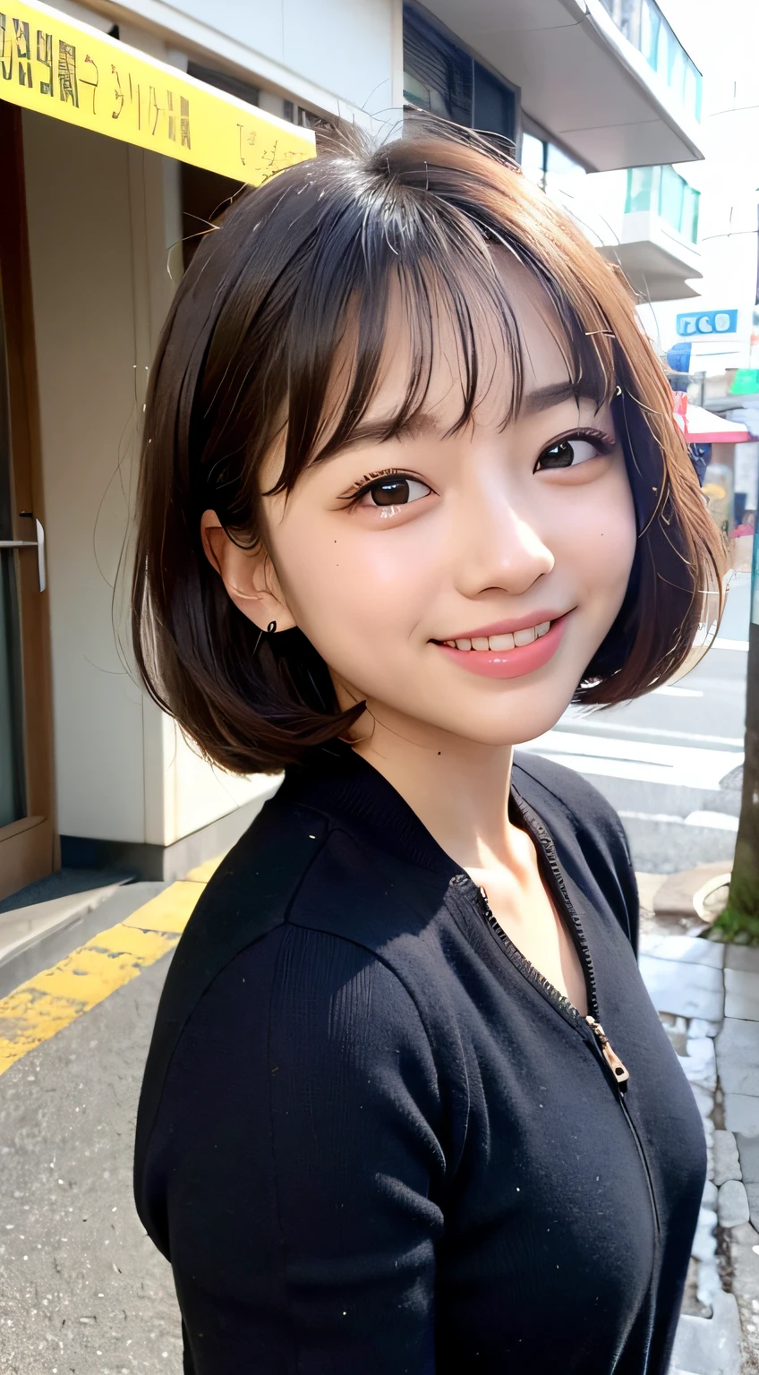 bob cuts、Cute teenage girl、AKB48 Team TP、AKB48 、(A masterpie、best qulaity:1.2)、ultra-highres、(photorealestic:1.4)、Detailed skin、cinematic lighting、friendly、intelligent、Get carried away by the conversation、Happiness、cordial、Energetic and、Cheerful and、Be creative、Glittering eyes and infectious smile、In the street、upper-body、full full body、Longhaire