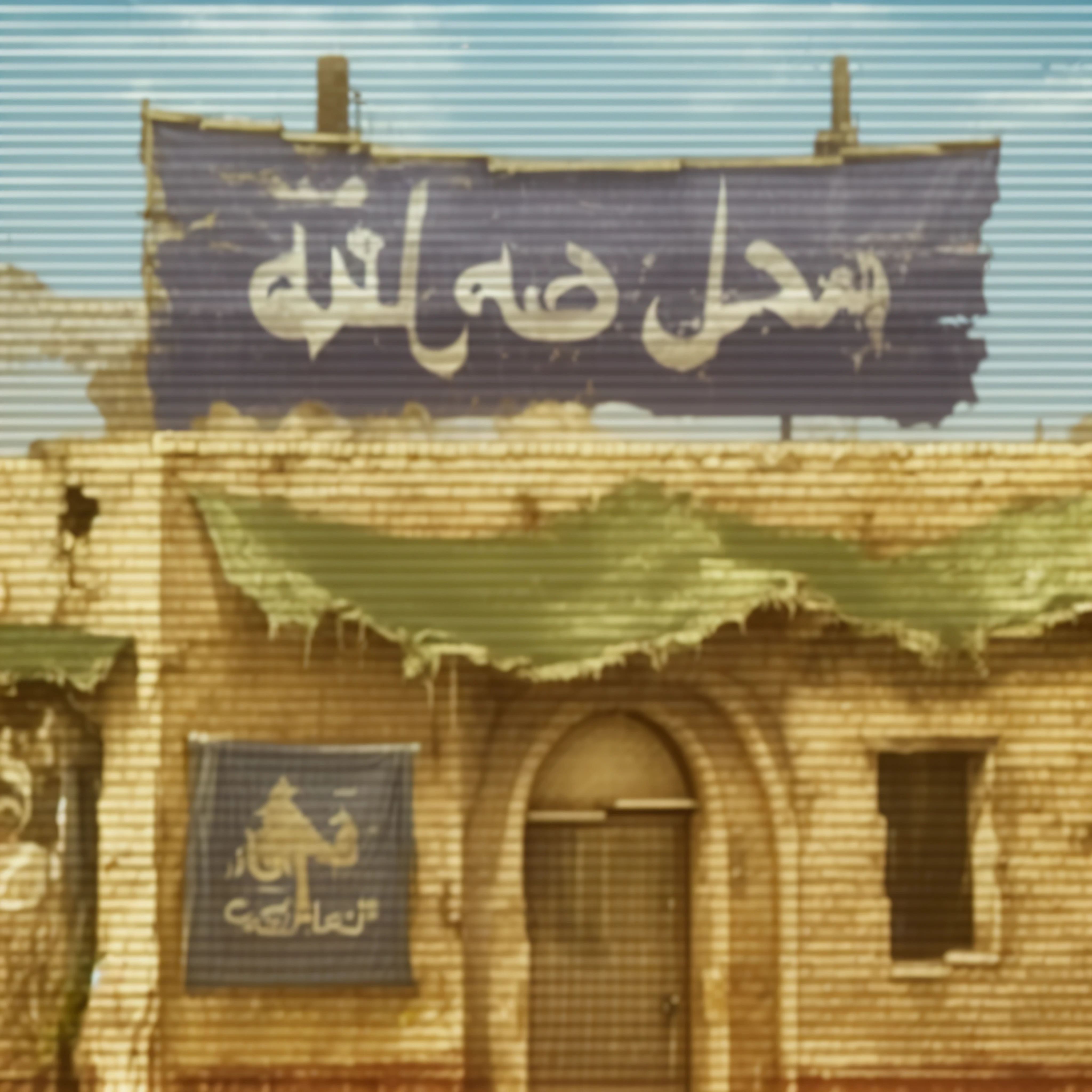 arabic banner on store from metal slug game --auto