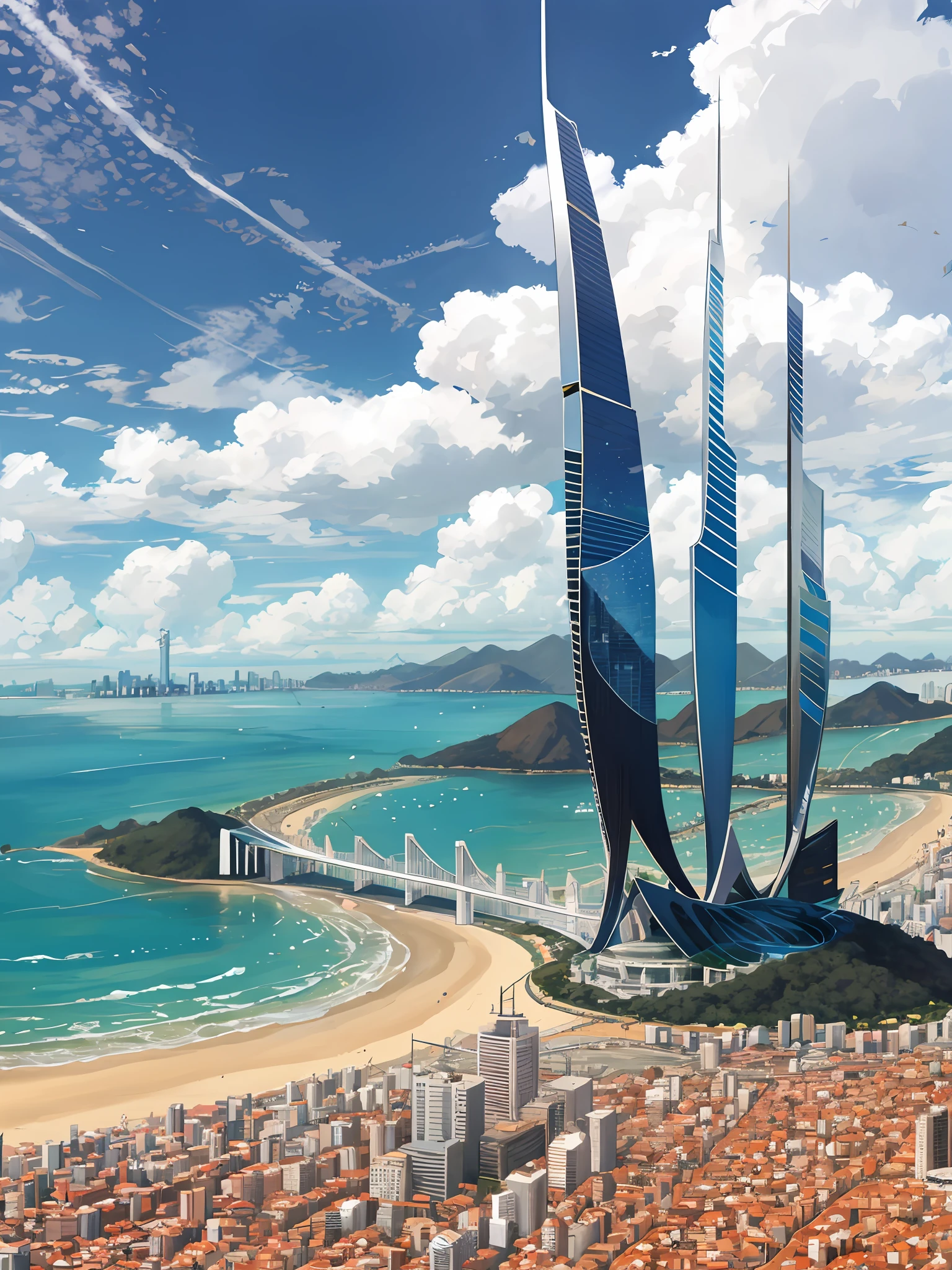 Cidade do rio de janeiro futurista copacabana
