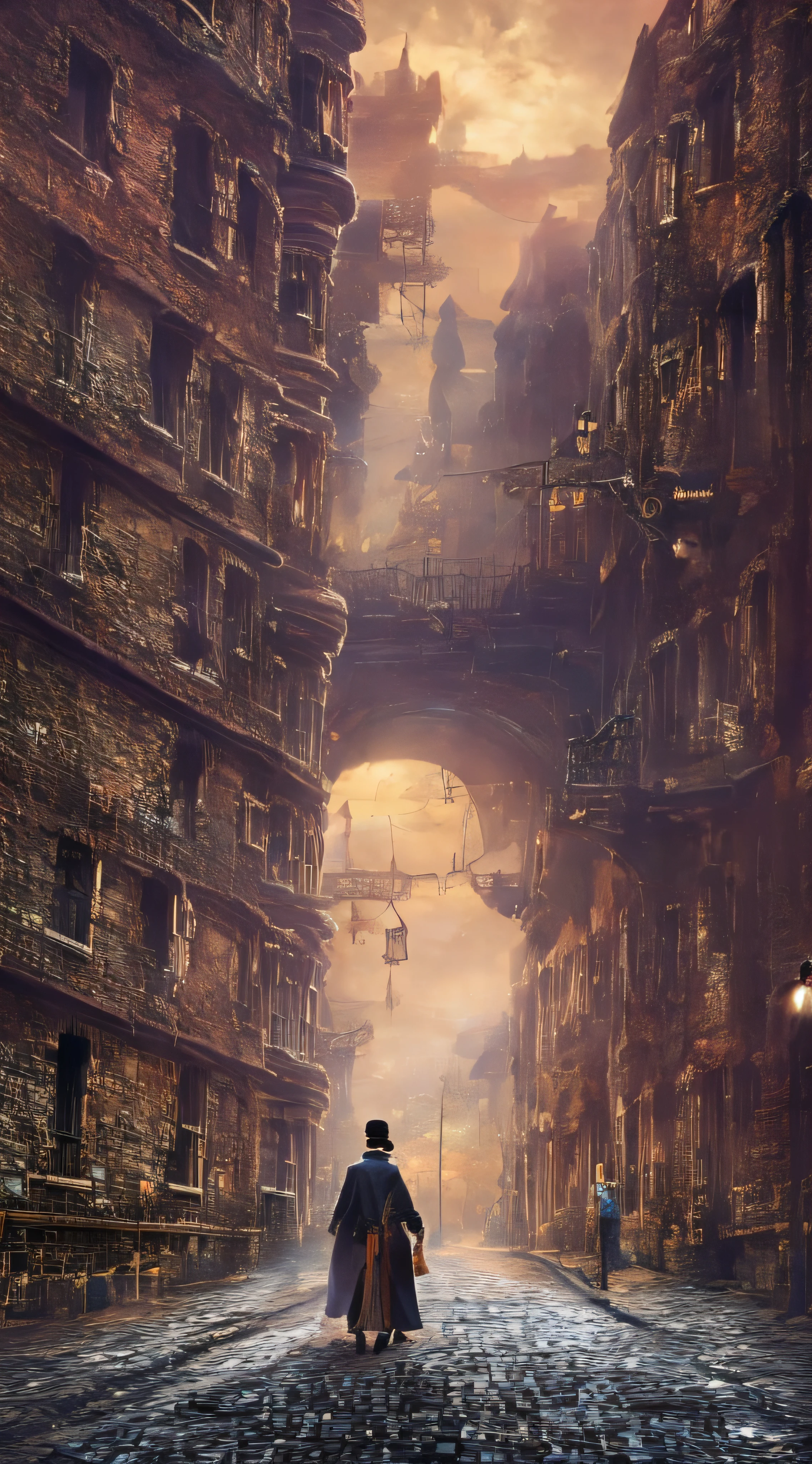 20th century London, Victorian, Sherlock Holmes, Jack the Ripper, landscape RAW photos, detail, photorealistic, ultra-realistic photos, 8k UHD, DSLR, soft lighting, high quality, film grain, fujifilm XT3, (masterpiece), human POV, human eye level, masterpiece, highest quality, very elaborate CG Unity 8K wallpapers, oil paintings, Award-winning photography, bokeh, depth of field, HDR, bloom, chromatic aberration, photorealistic, very detail, art station, trending in CGSociety, complex, high detail, dramatic, art-by-mid-journey, volumetric lighting