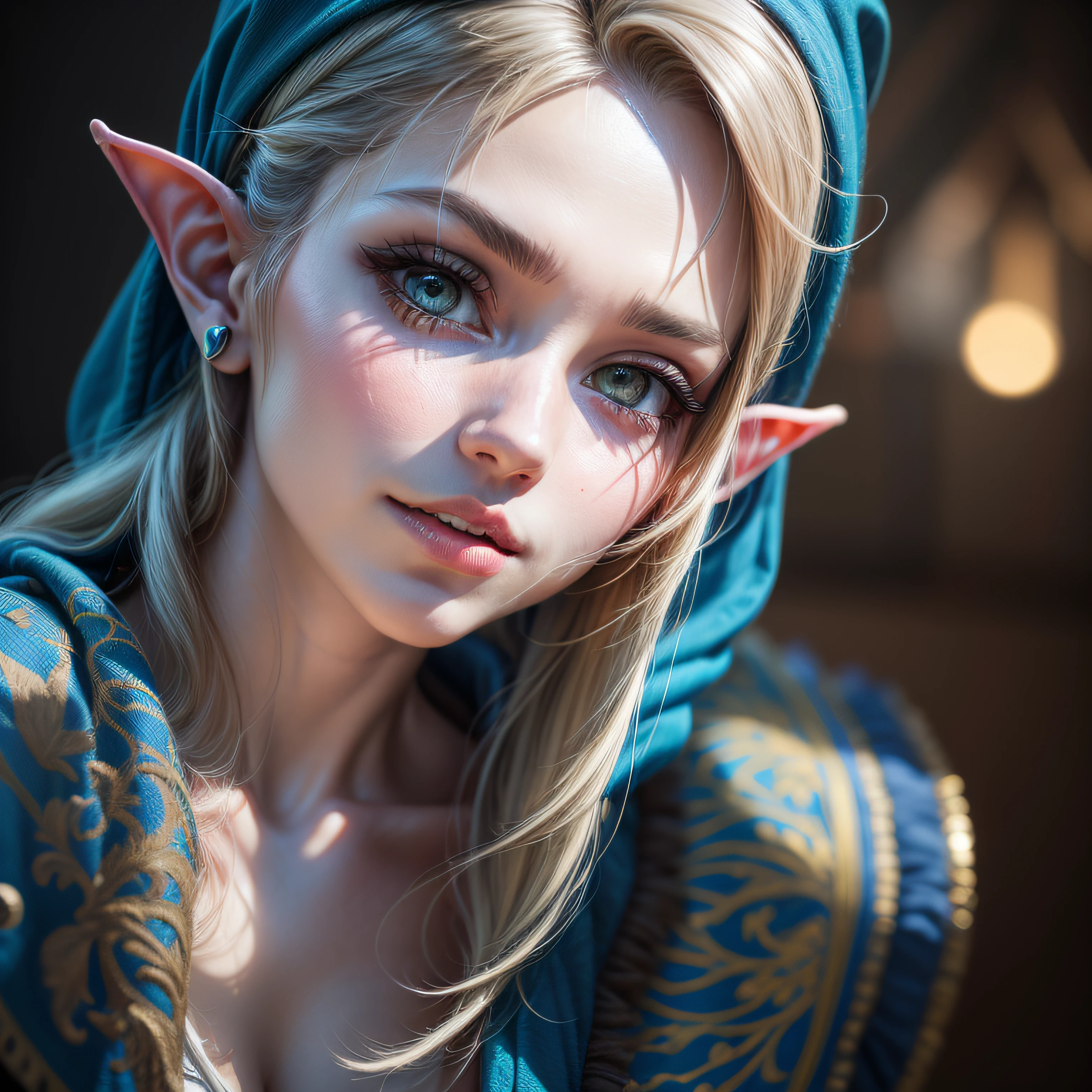 Mulher de cabelos loiros em roupa azul e bege segurando em poses de combate como em street fighter, Zelda, Retrato de Zelda, de lenda de Zelda, Link da lenda de Zelda, link do Zelda, Fotos cosplay, Cosplay ornamentado, Cosplay profissional, Cosplay, Cosplay Completo, Artgerm Moody Fotografia, Princesa Zelda, Zelda como Triforce, Hyrule, Anime Garota Cosplay, ray-traced, 3d-render, extremanente detalhado, alta qualidade, Luz e sombra realistas, cabelos loiros, eye reflection, Sorriso leve, ray tracing, ray tracing, High detail, realismo, hiper-realismo, profundidade de campo, cinematic lighting, desfoque de movimento, brilho, luz brilhante, raios de deus, ray tracing, reflection light, Afterimage, multiple views, Reflexo da lente, Bokeh, 4k, UHD, Masterpiece, anatomicamente correto, pele texturizada, Super Detalhe, alta qualidade, melhor qualidade, 8k