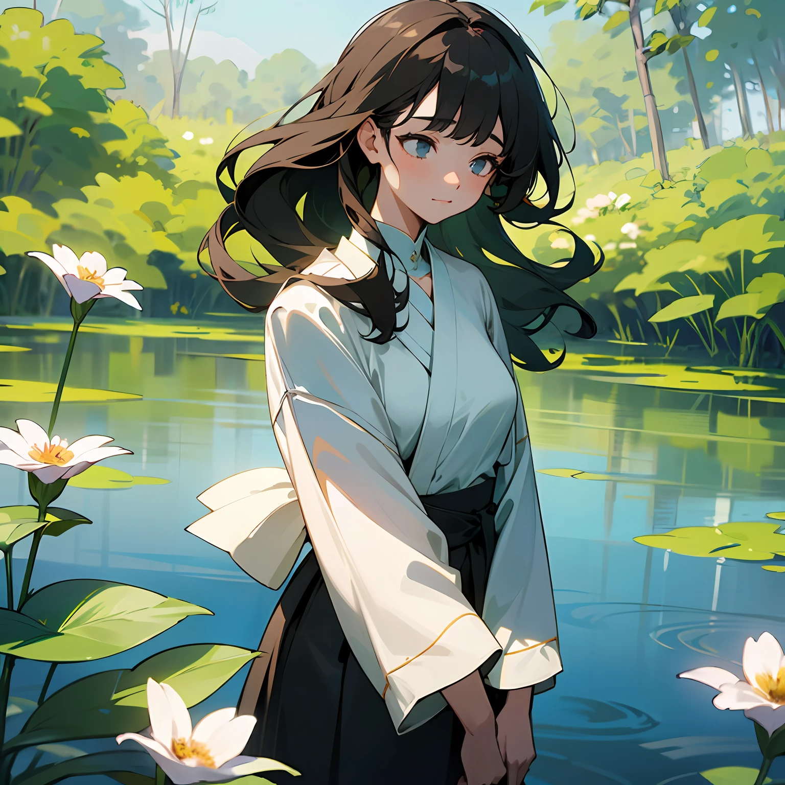 ((masterpiece)), ((best quality)), 8k, high detailed, ultra-detailed,
A woman in a natural setting,
1 woman, standing by a serene lake, surrounded by lush greenery and blooming flowers, a gentle breeze ruffling her hair, sunlight illuminating her form.
Prompt: ((masterpiece)), ((best quality)), 8k, high detailed, ultra-detailed, A woman in a natural setting, 1 woman, standing by a serene lake, surrounded by lush greenery and blooming flowers, a gentle breeze ruffling her hair, sunlight illuminating her form. --auto
