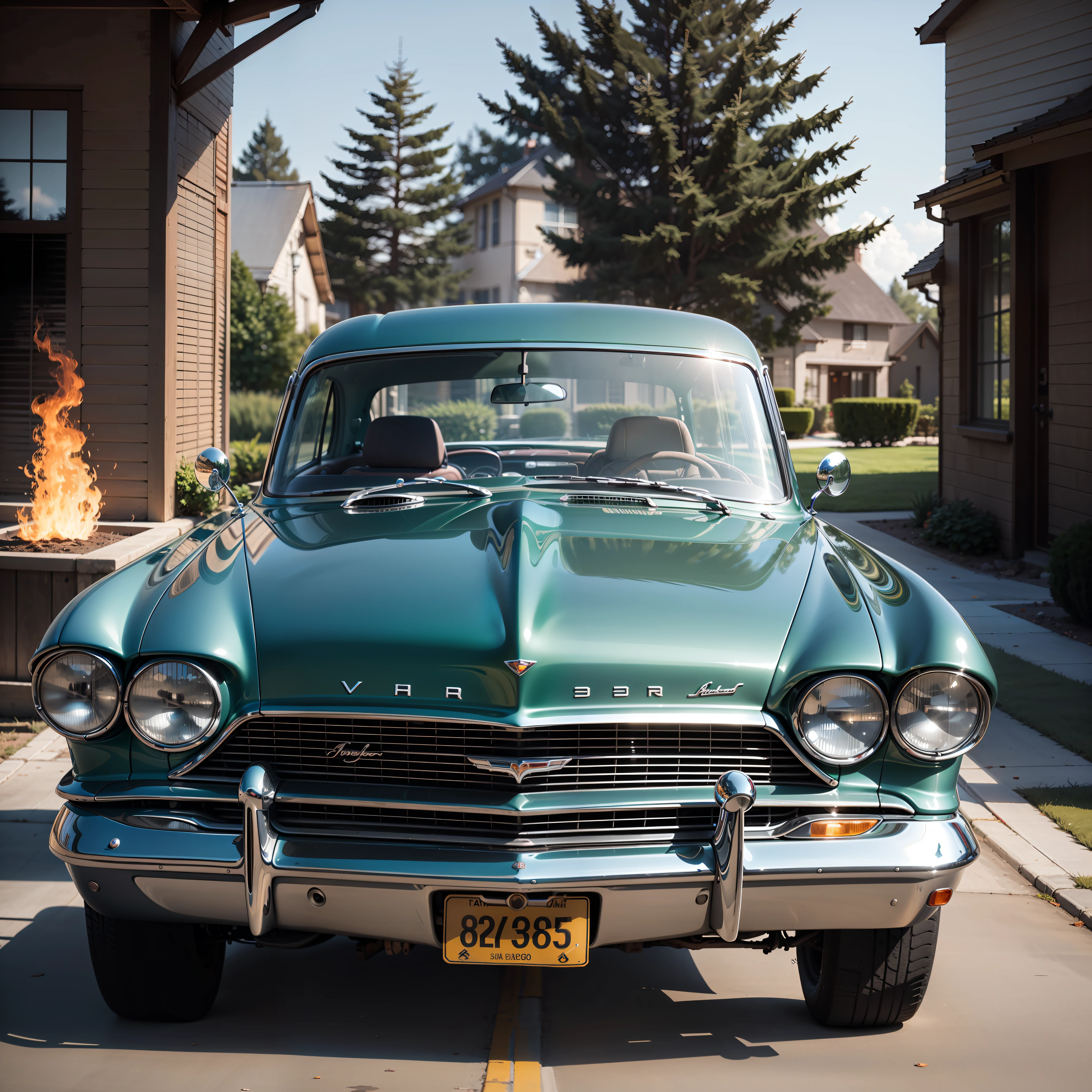 The car's tone and reflections blend perfectly, creating a seamless and ideal match.