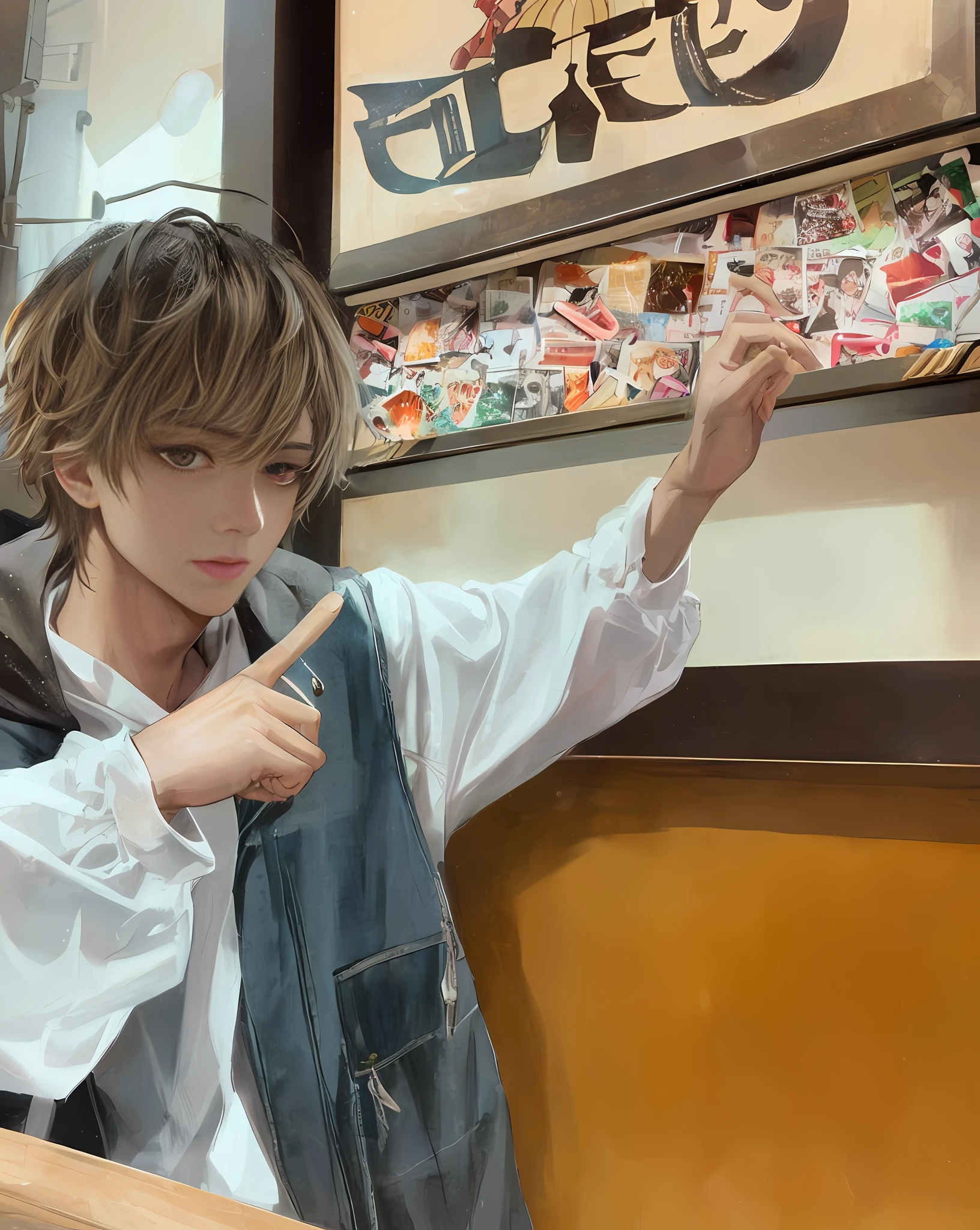 luna, beste Quality, detailded, A masterpie, 1boy, Ken Kaneki, Portrait painting, Male Focus, red-eyed, 独奏, Bangs, looking at the viewers, hood, short hairs, Hood Up, manicure, a blond, Gorgeous, 8K, detailded, raytraced, Depth-of-field, Movie lighting,